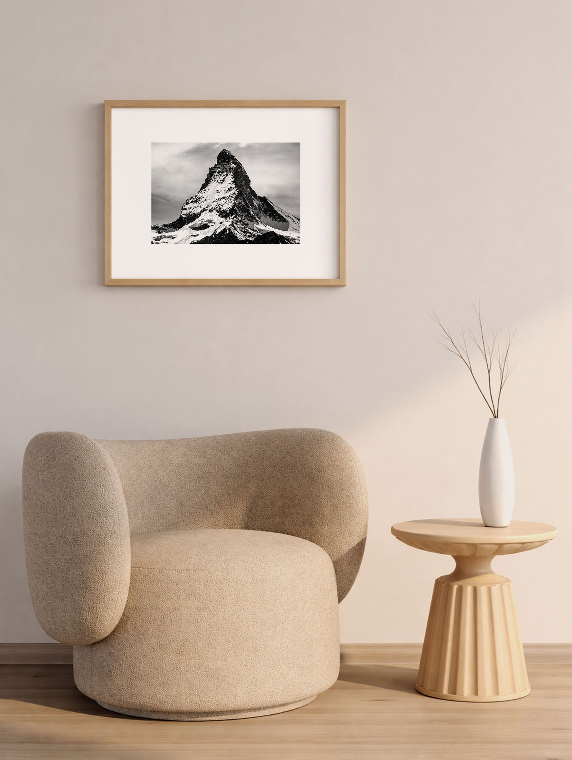 Matterhorn Mountain Black and White Poster Mockup