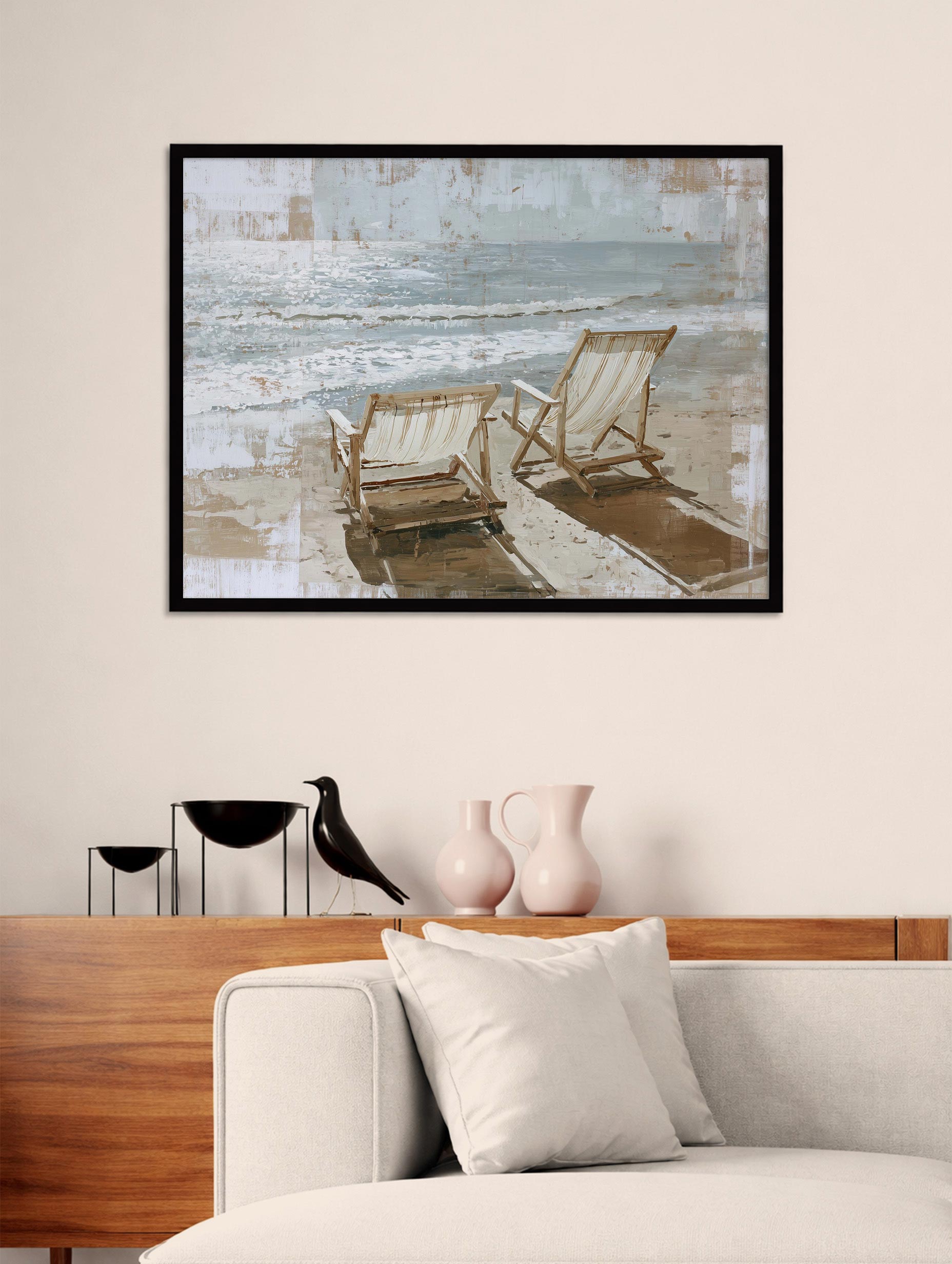 Plakat med strandstoler