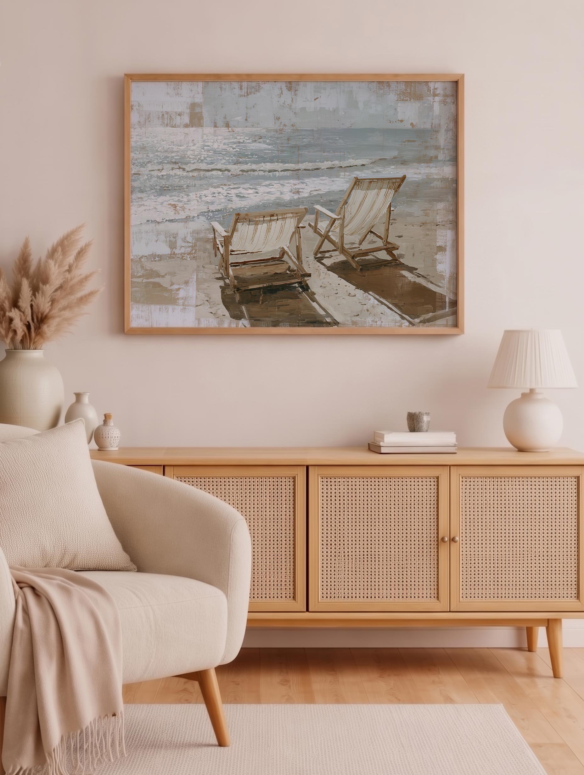 Plakat med strandstoler