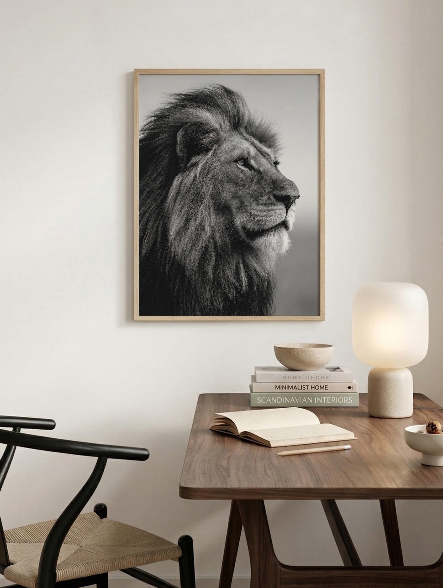 Lejon i svartvitt Poster
