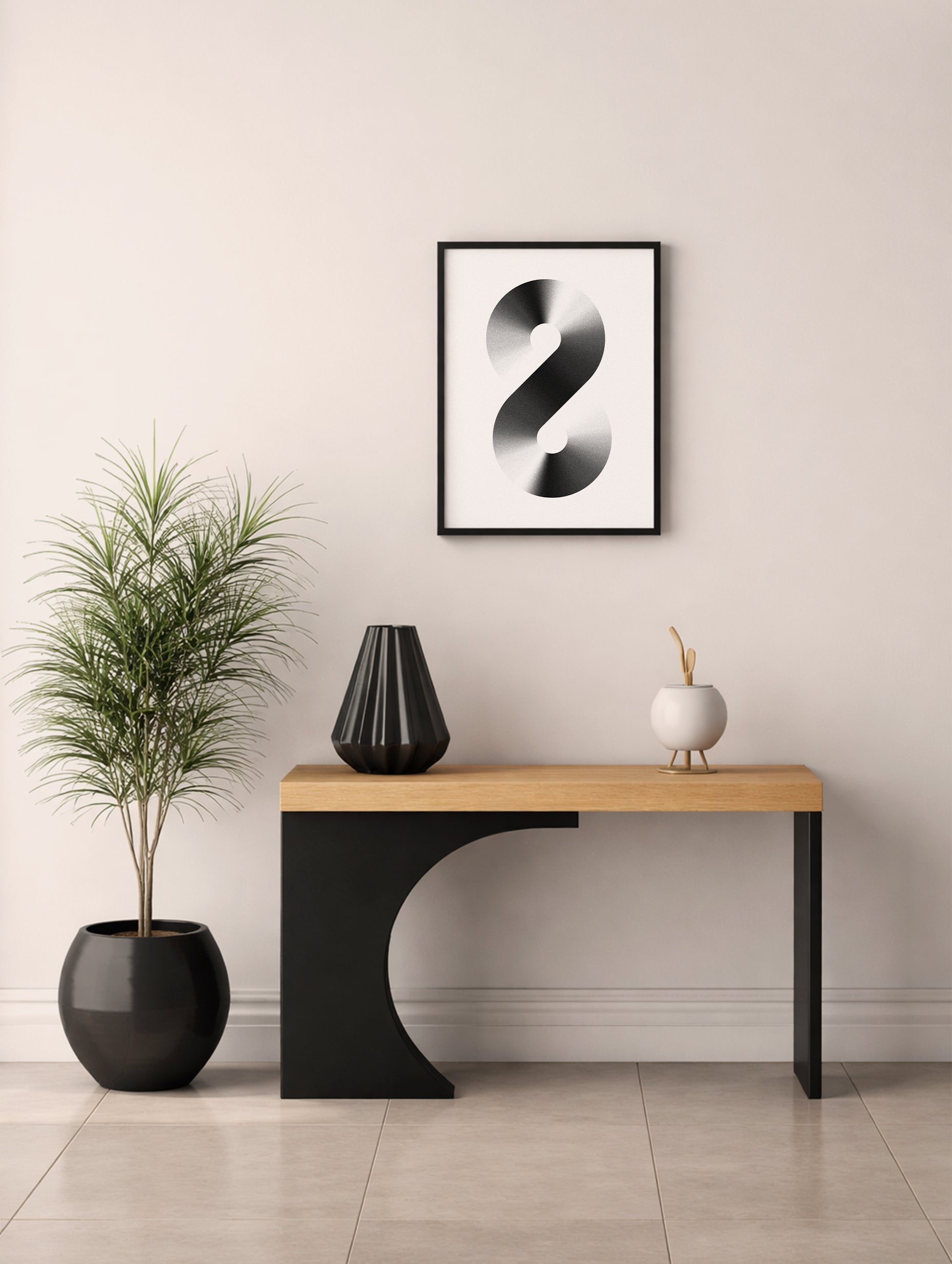 Infinity Symbol Black and White Poster No 1
