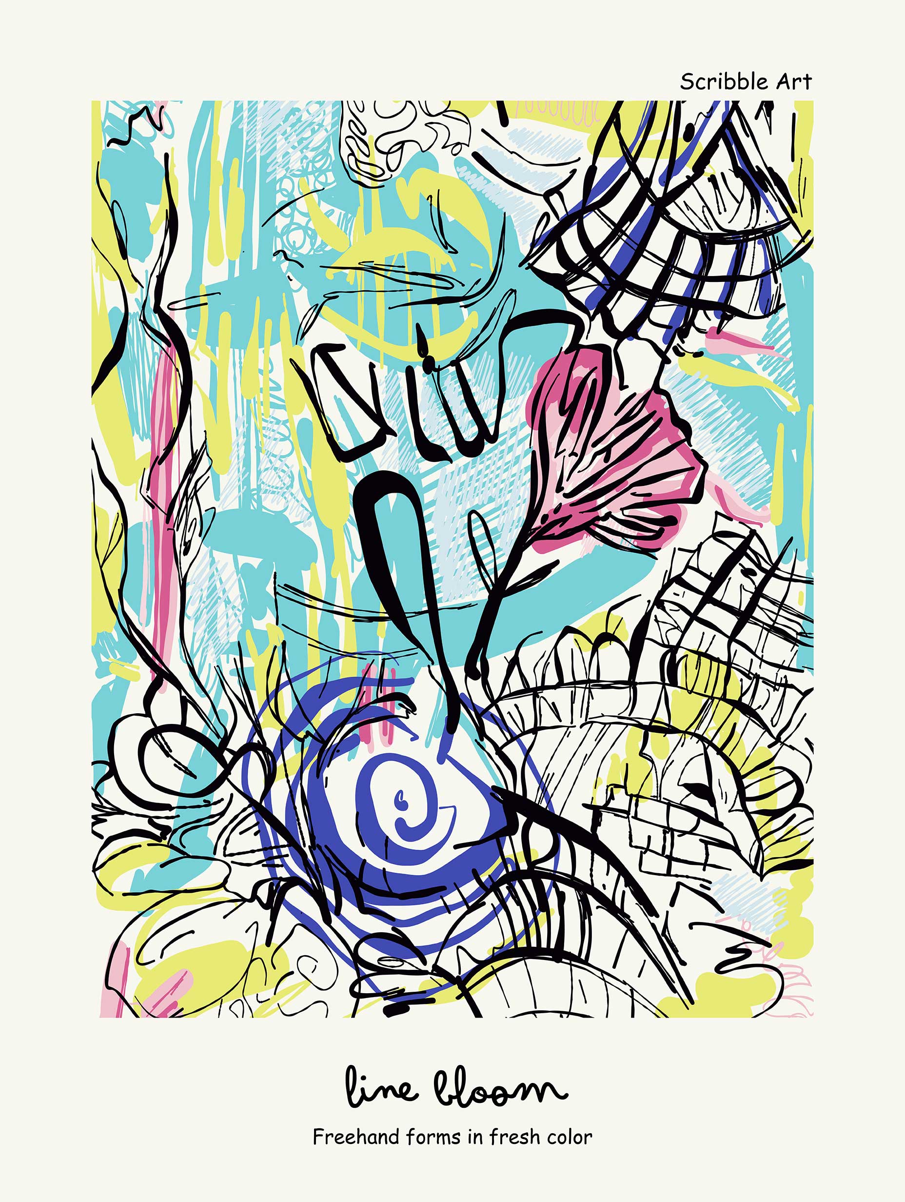 Line Bloom Poster