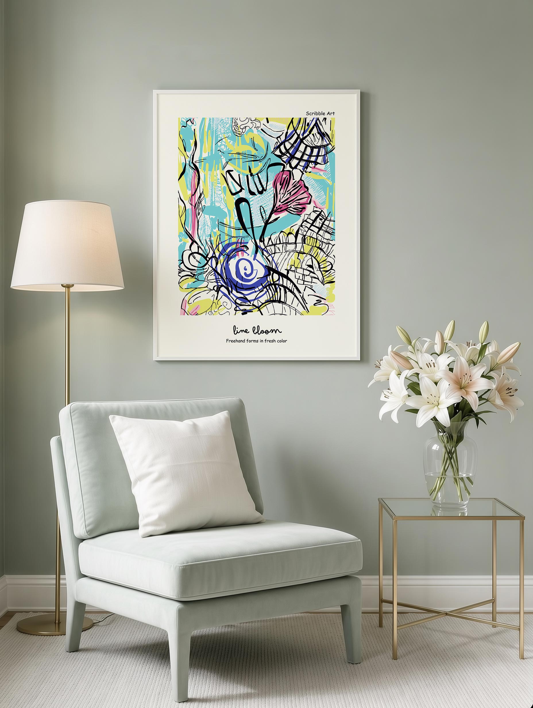 Line Bloom Poster