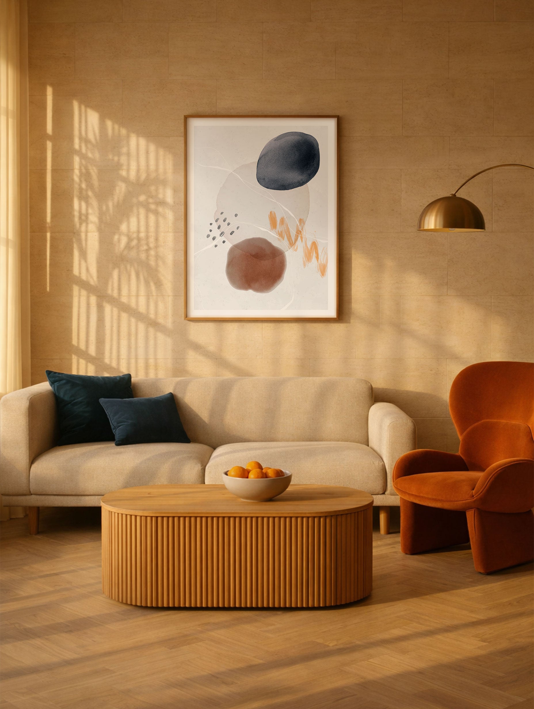 Watercolor Circles Art Print Mockup