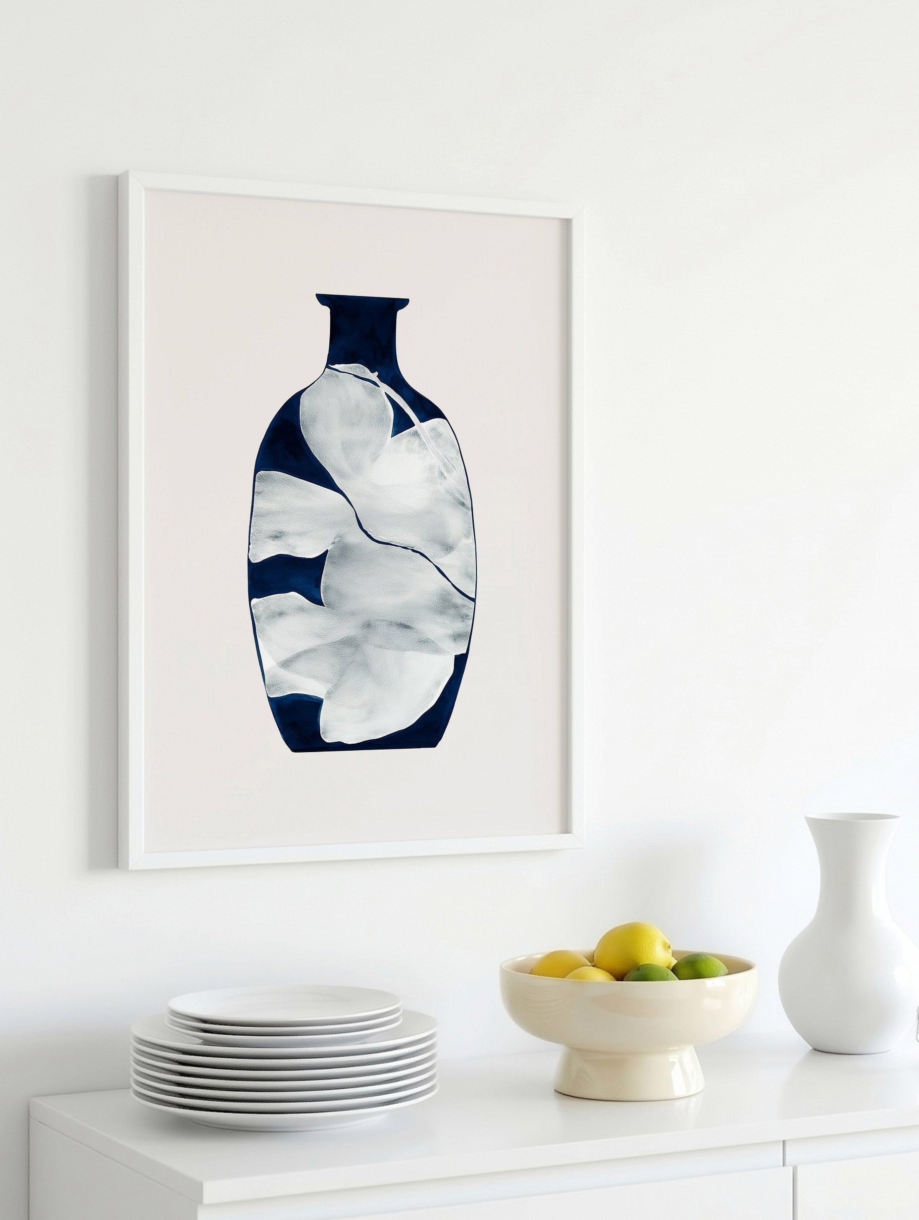 Blå vase-plakat