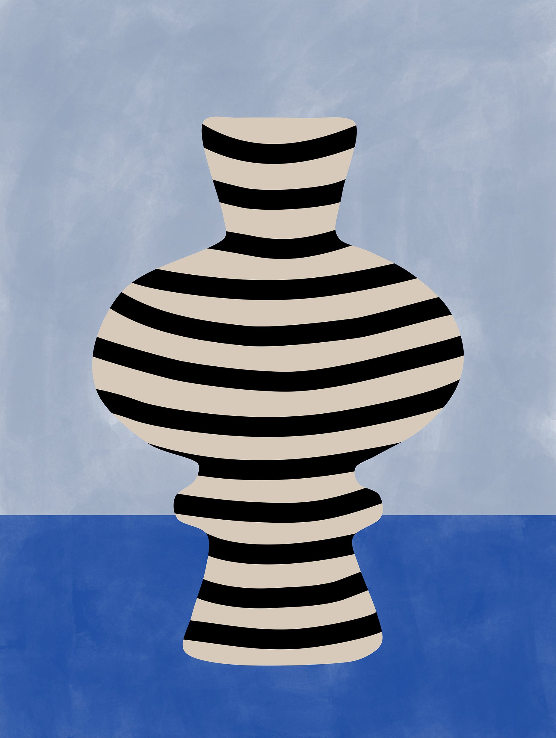 Elena Ristova - Indigo Striped Vase Poster
