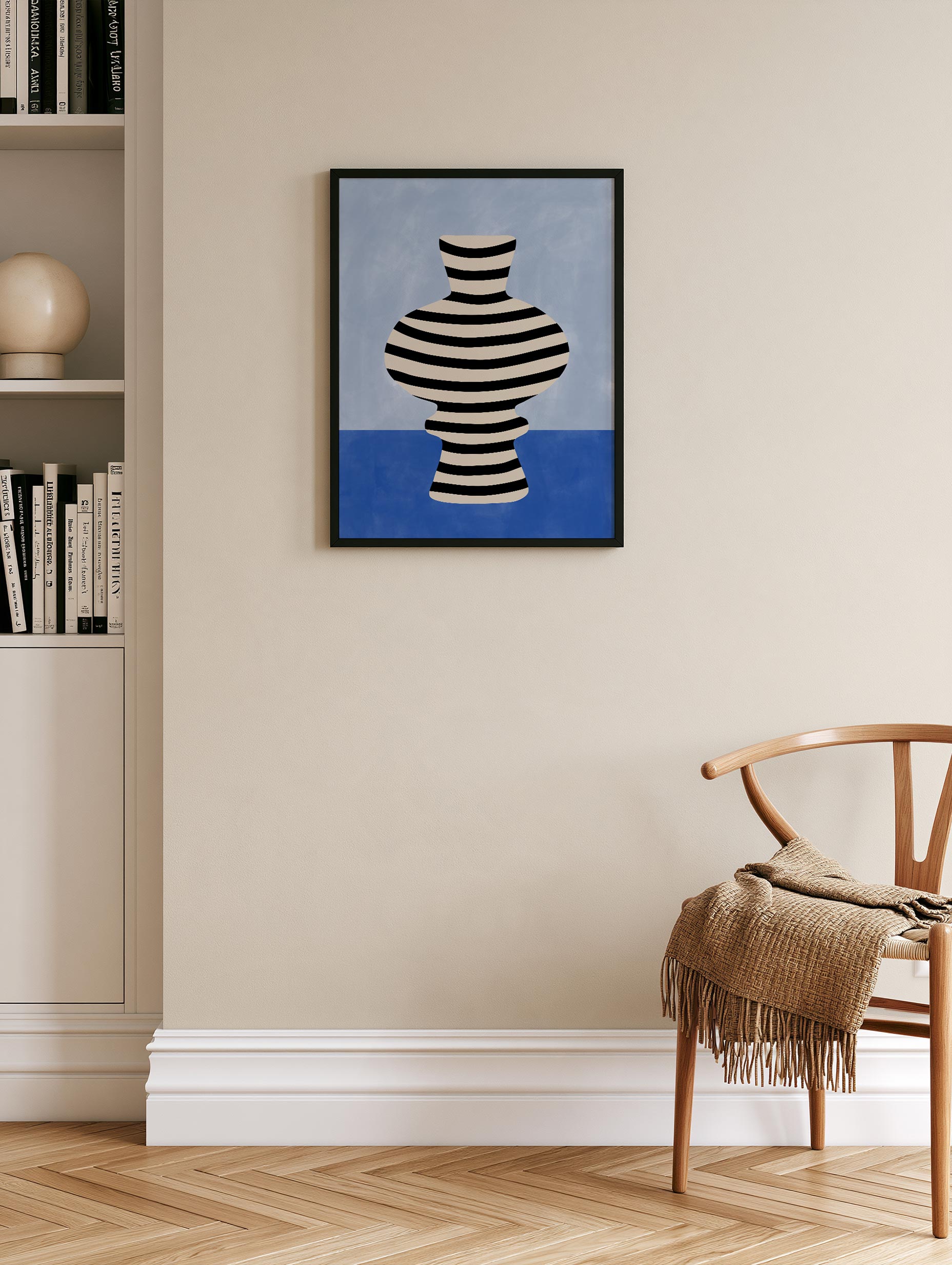 Elena Ristova - Indigo Striped Vase Poster