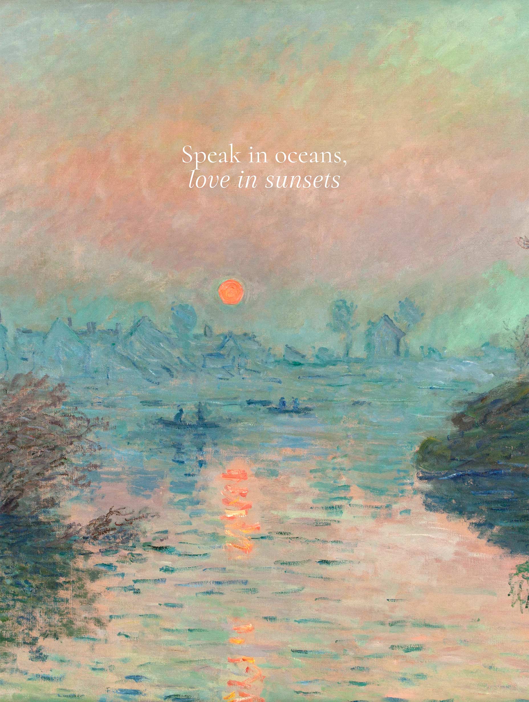 Sunset on the Seine at Lavacourt - Claude Monet