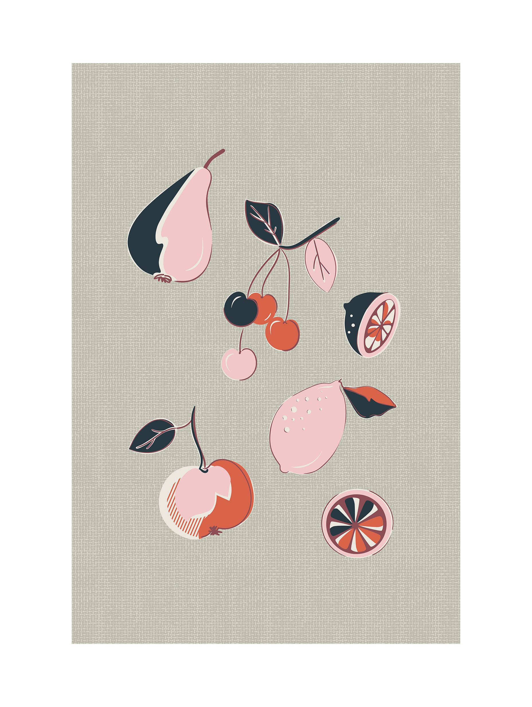 Alexendra Weise - Pink Retro Fruits Poster