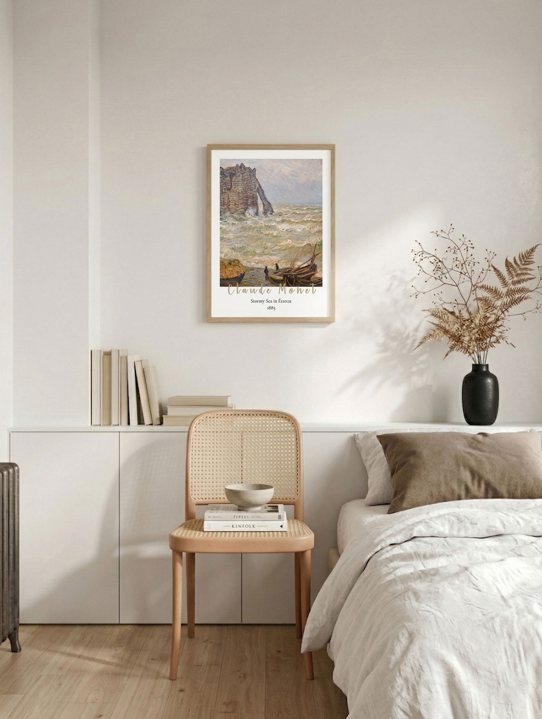 Stormy Sea in Étretat Claude Monet Art Print Mockup