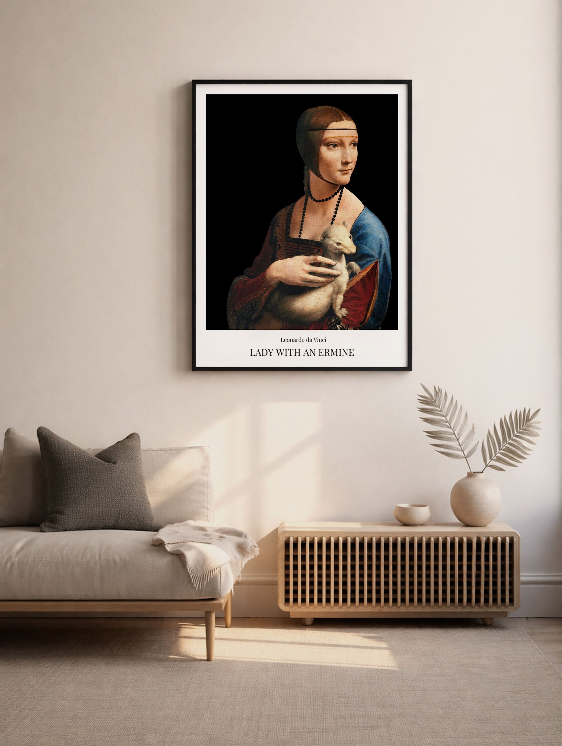 Lady with an Ermine Leonardo Da Vinci Art Print Mockup