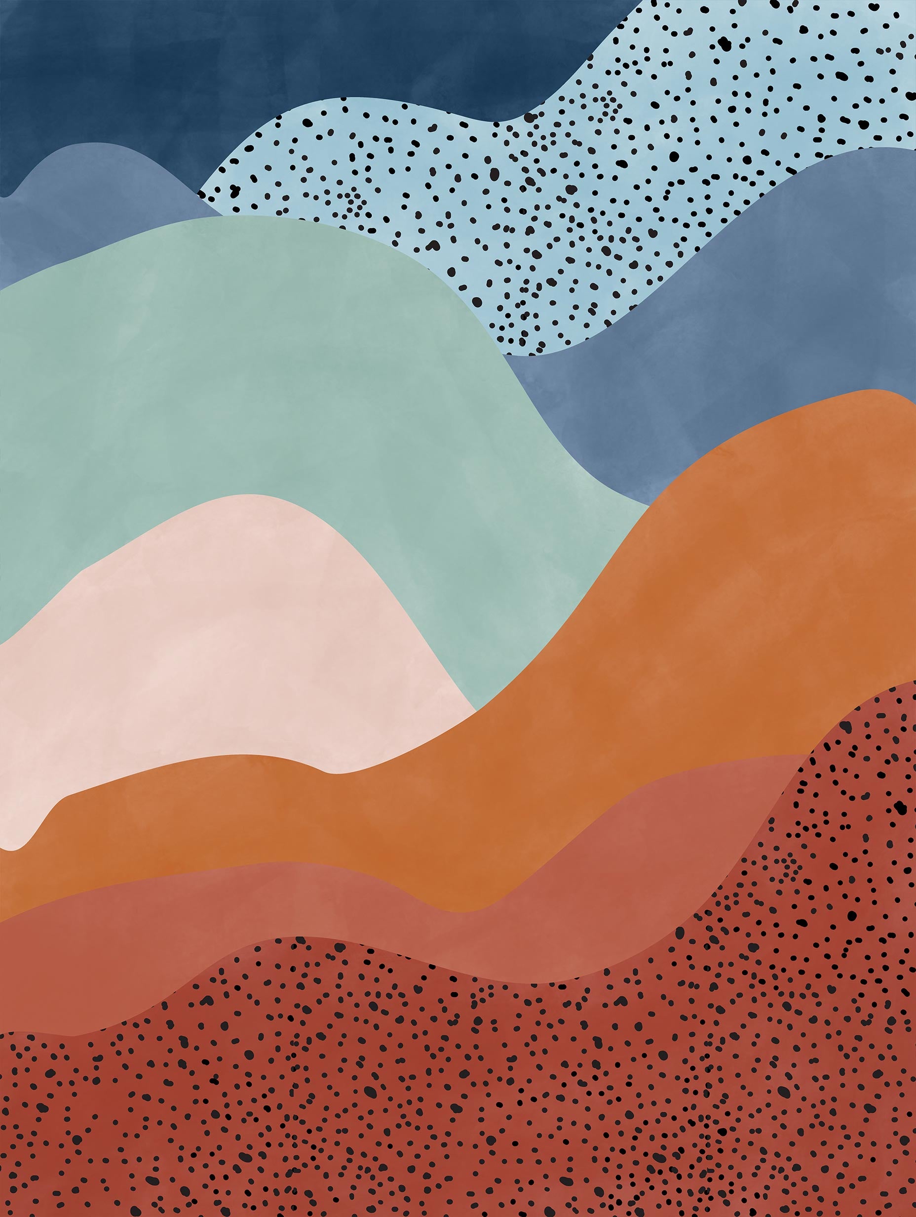 Elena Ristova - Abstract Layers with Speckled Texture Poster