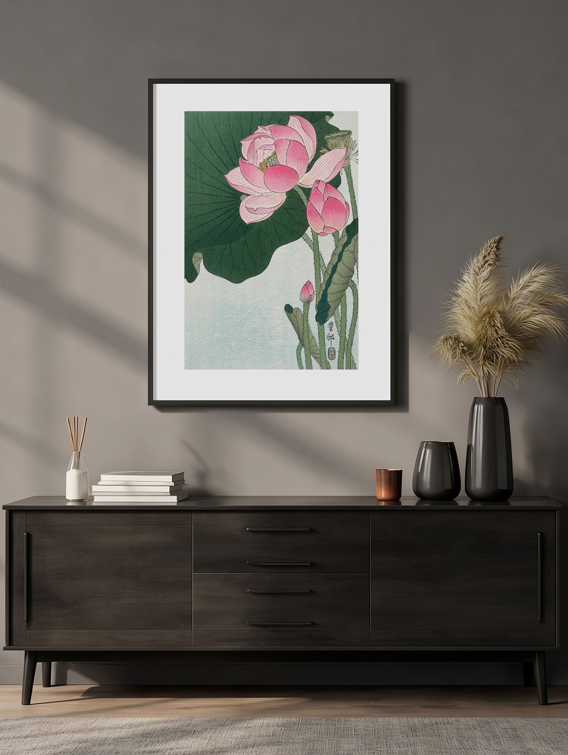 Blooming Lotus Flowers - Ohara Koson Mockup