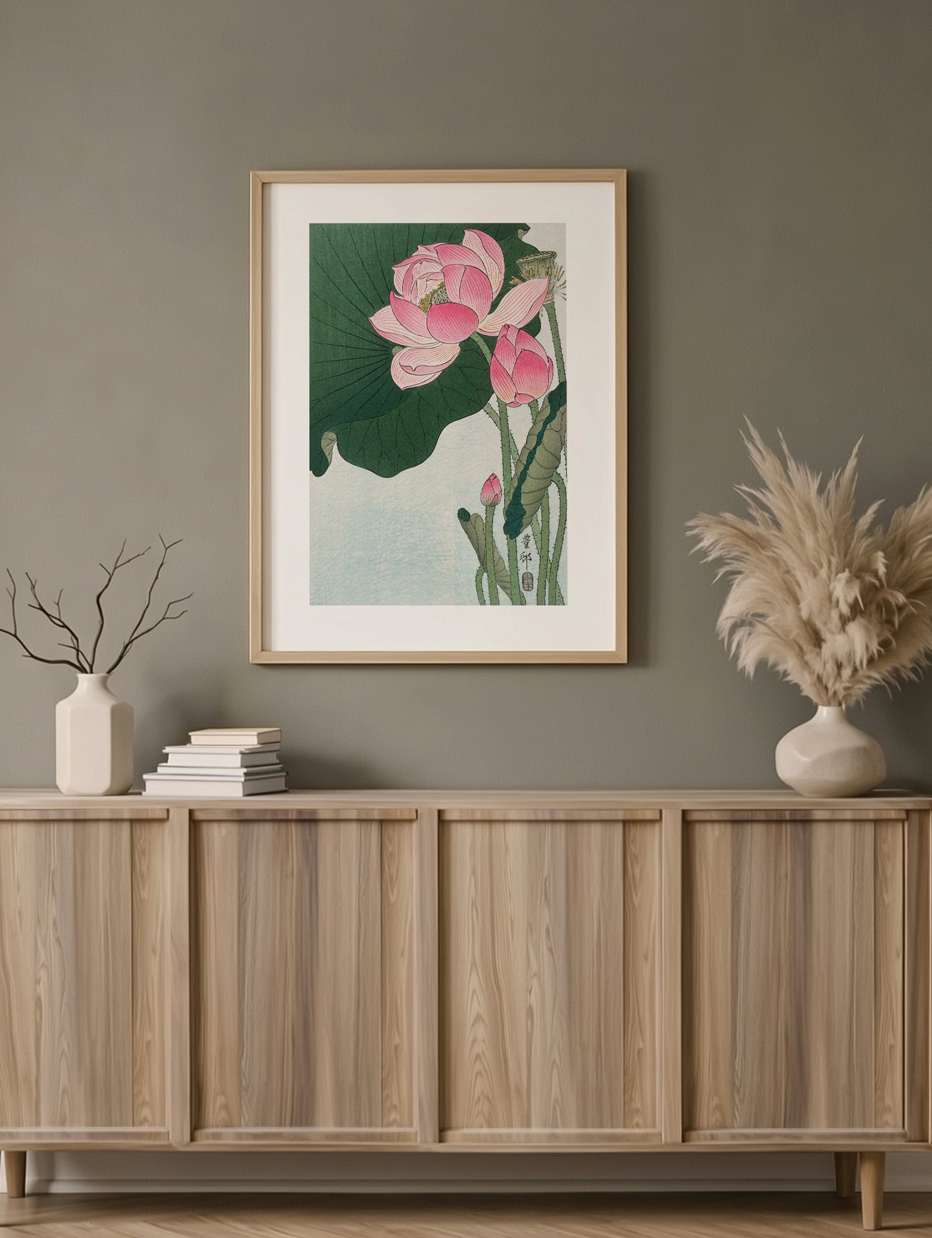 Blooming Lotus Flowers - Ohara Koson Mockup