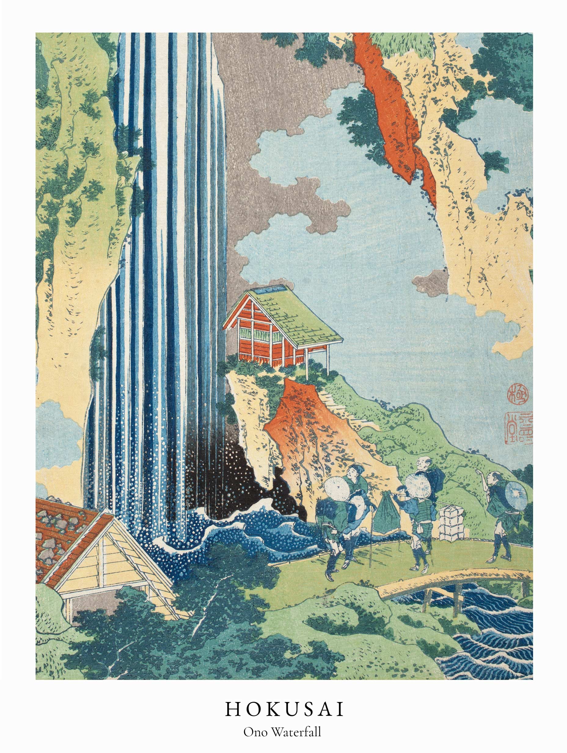 Ono Waterfall on Kisokaidō Road - Hokusai