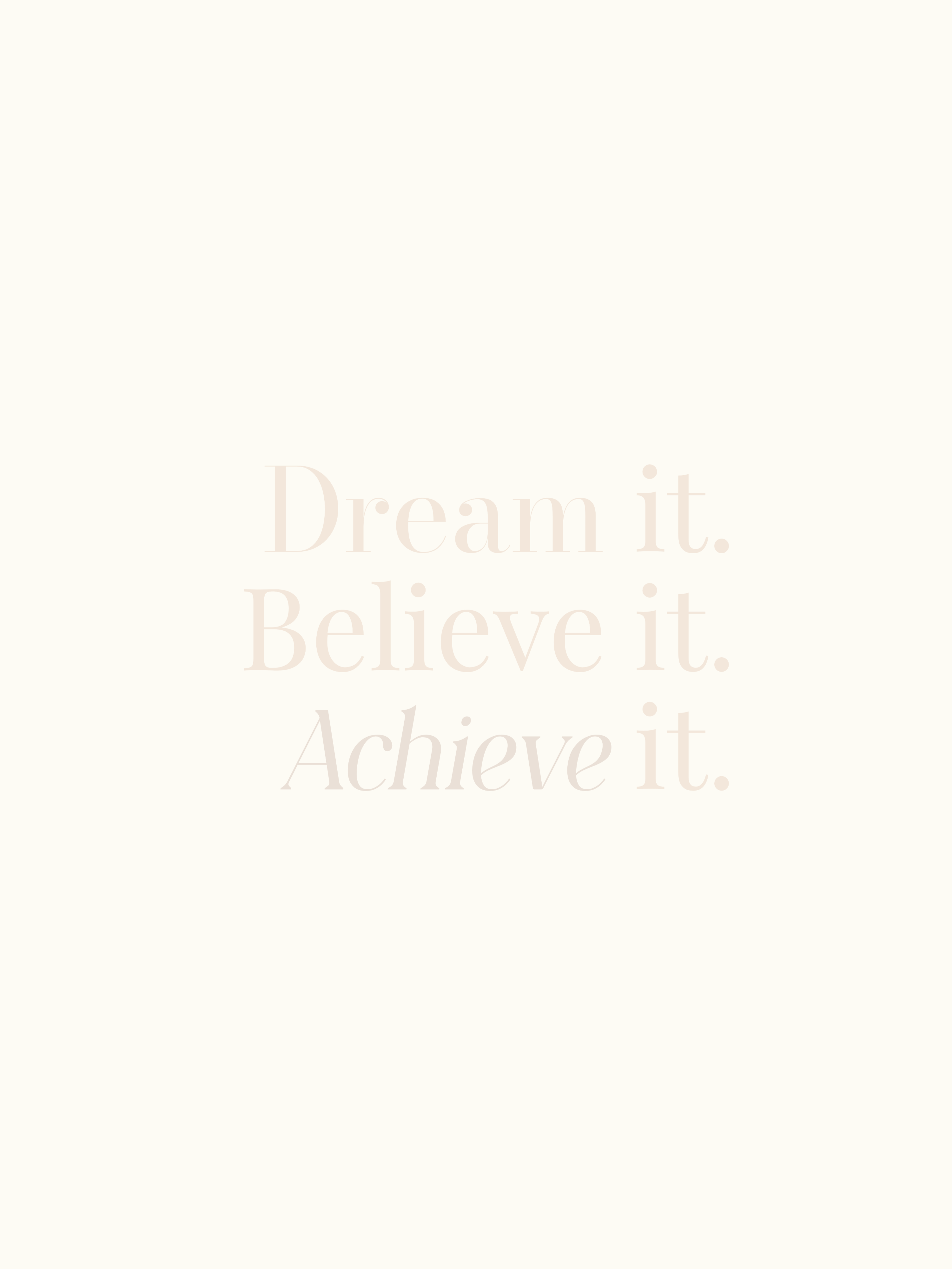 Dream. Believe. Achieve. Minimalist Motivational Poster