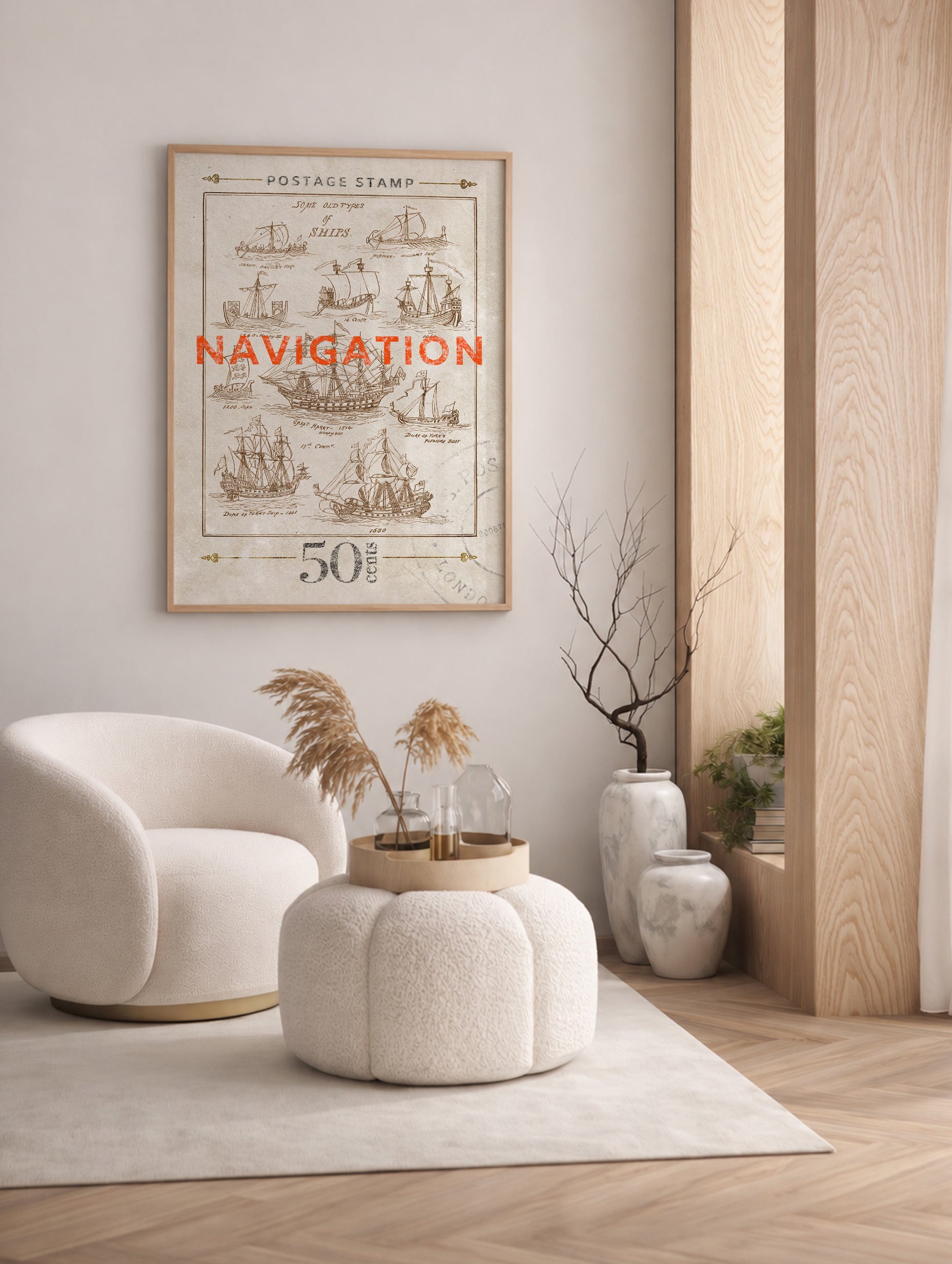 Navigasjon - Vintage skipsplakat