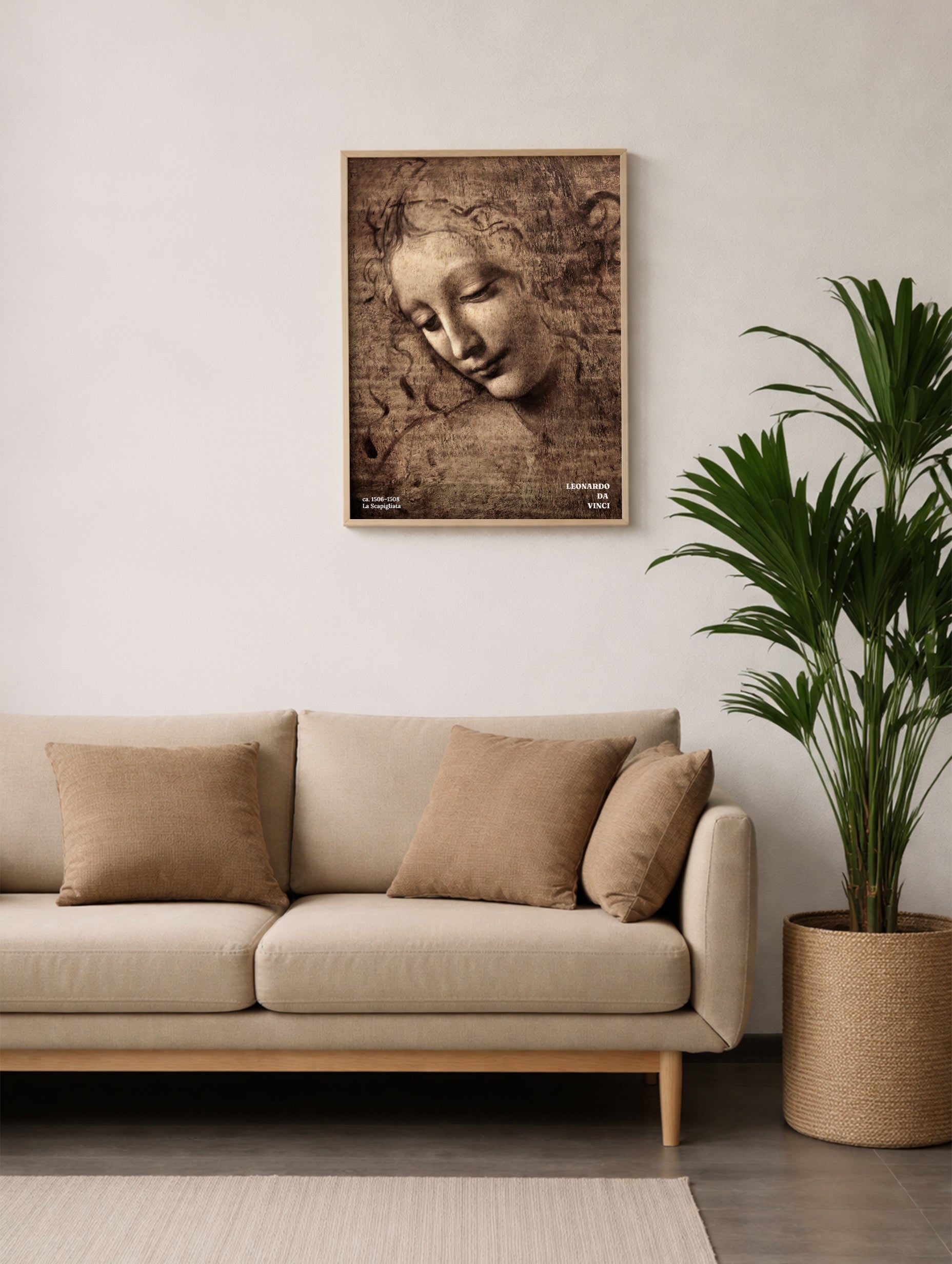 La Scapigliata Leonardo Da Vinci Art Print Mockup