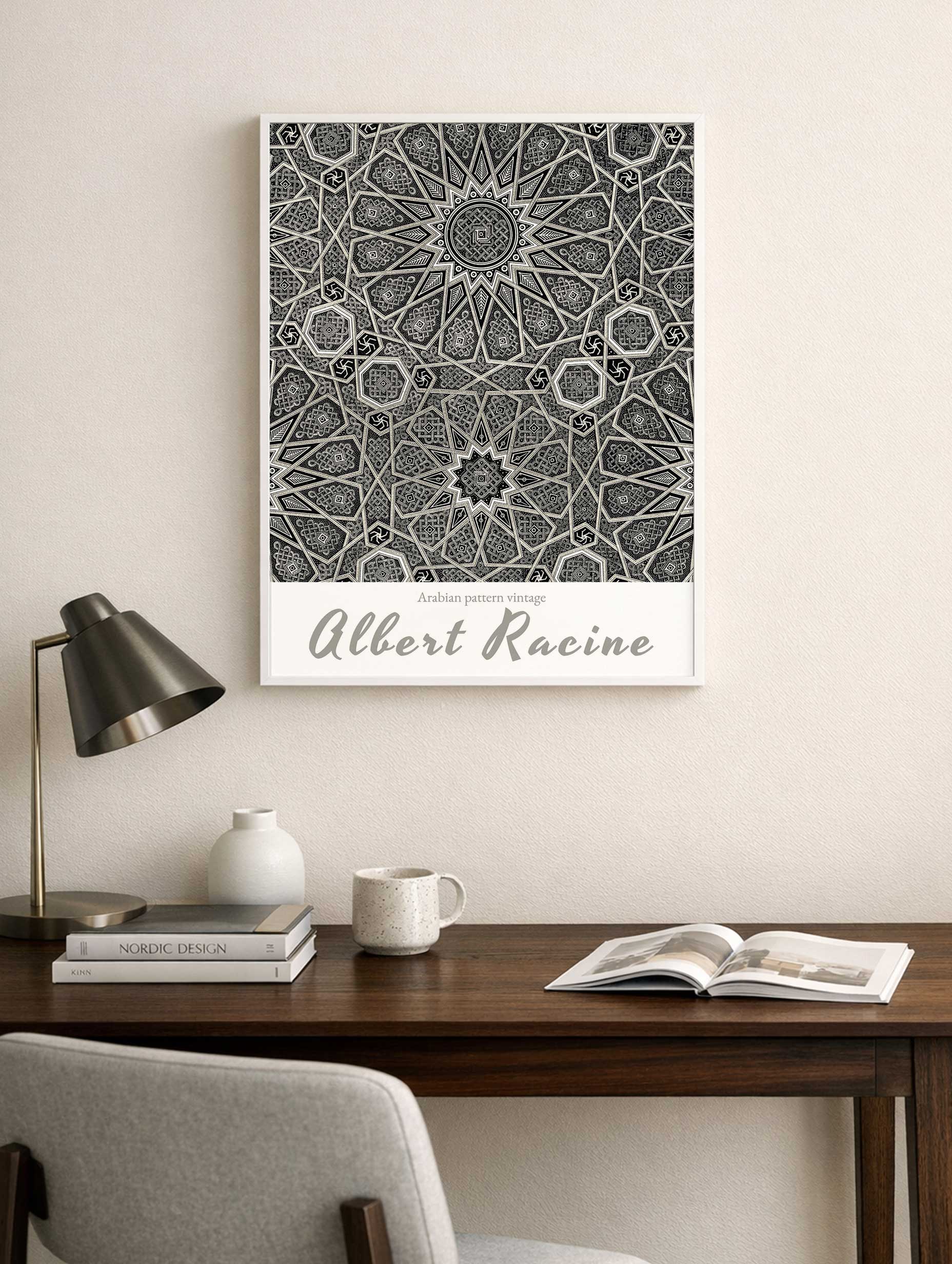 Vintage Arabian Pattern Albert Racinet Art Print Mockup