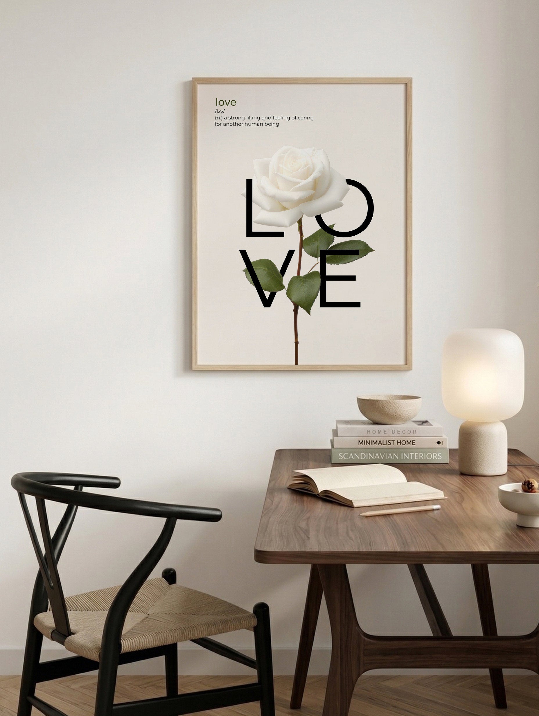 Love Flower Typography Poster Mockup