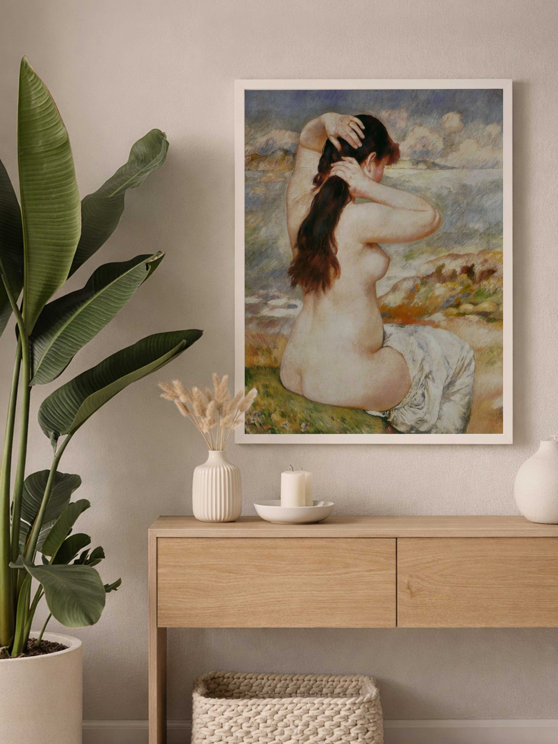 Badende kvinne som ordner håret – Pierre-Auguste Renoir