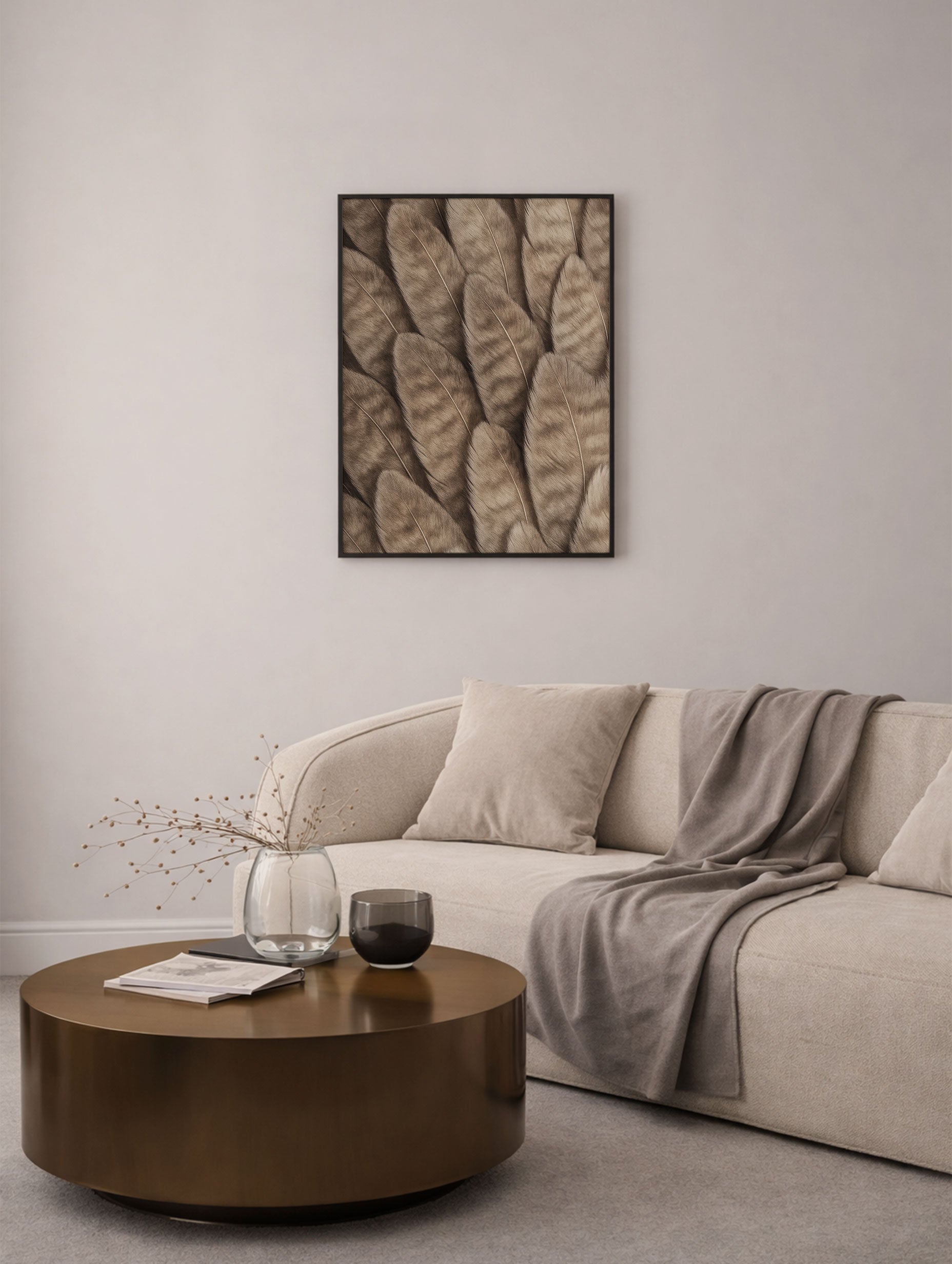 Bird Feathers Abstract Poster Mockup