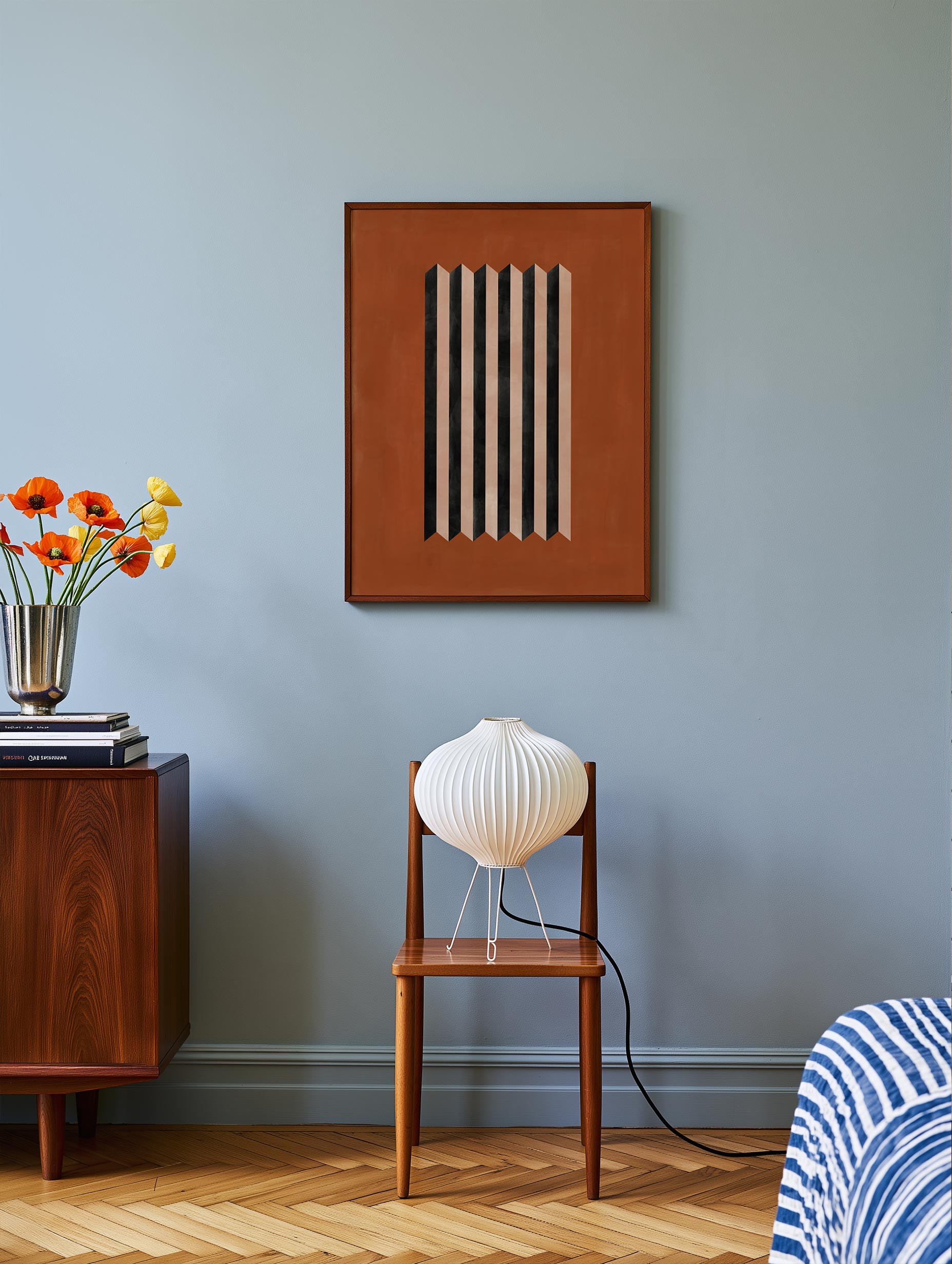 Elena Ristova - Jester Stripes On Rust Poster