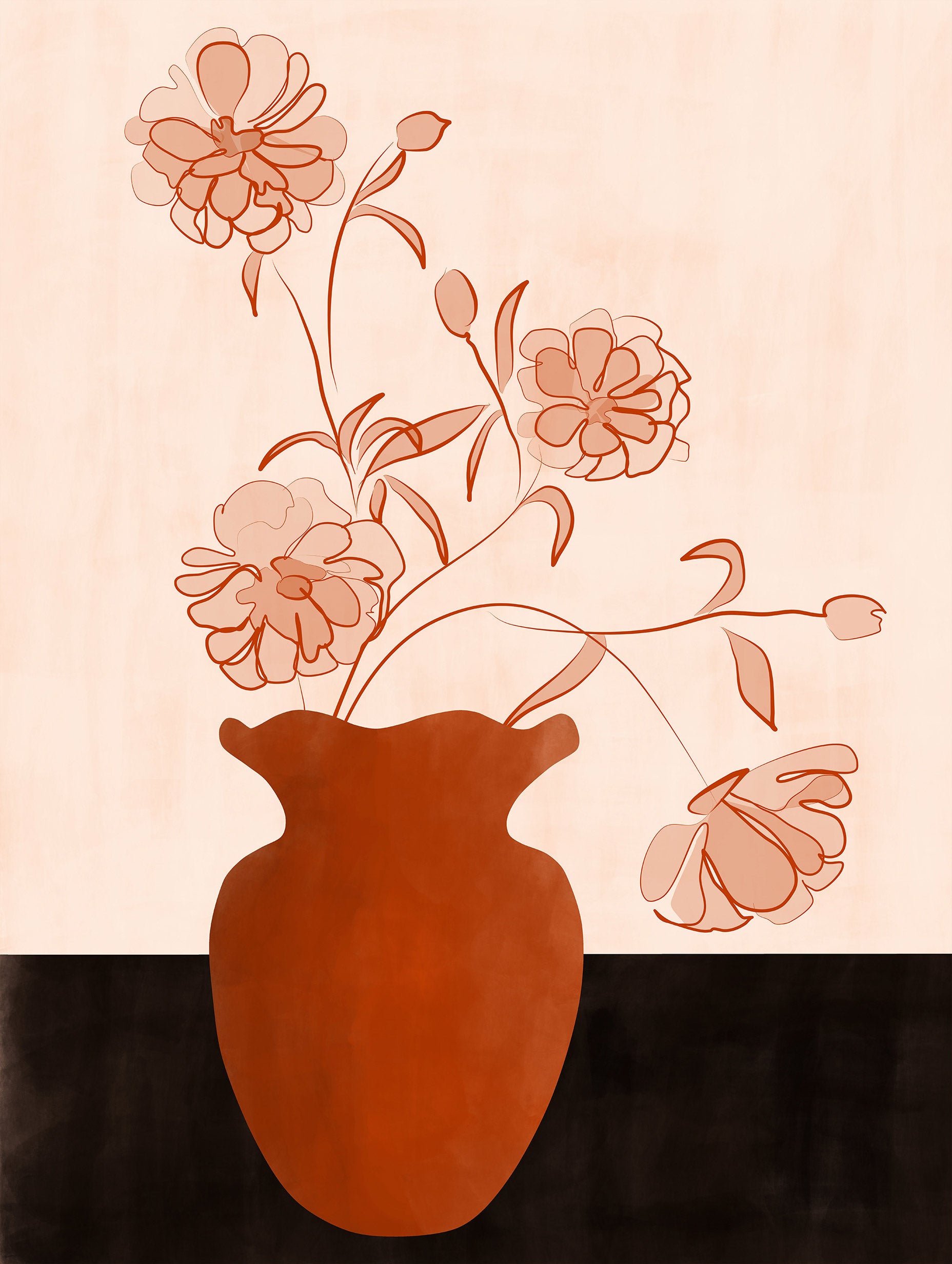 Elena Ristova - Minimalist Floral Vase Poster