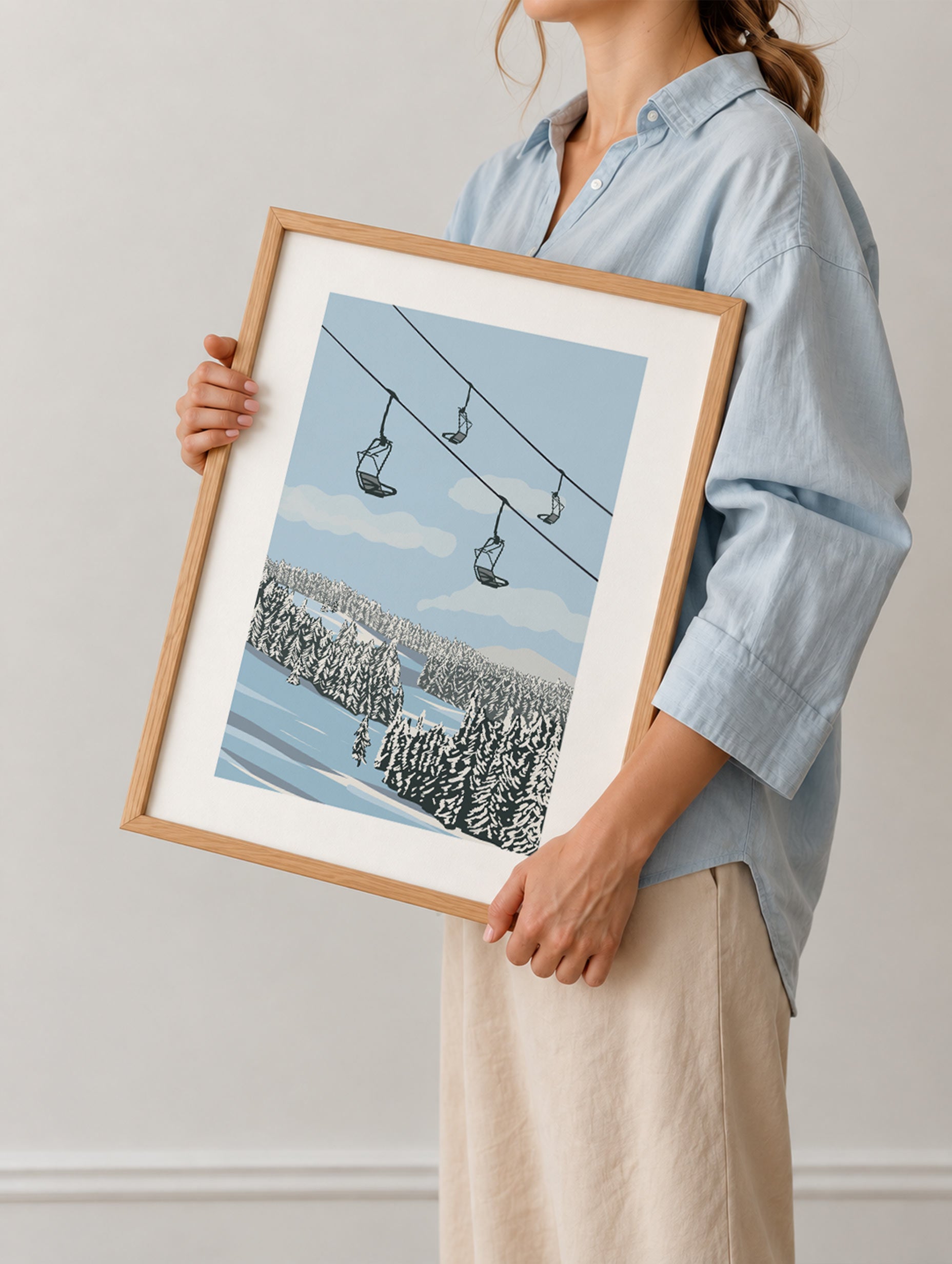 Alexendra Weise - Snowy Mountain Ski Lifts Poster