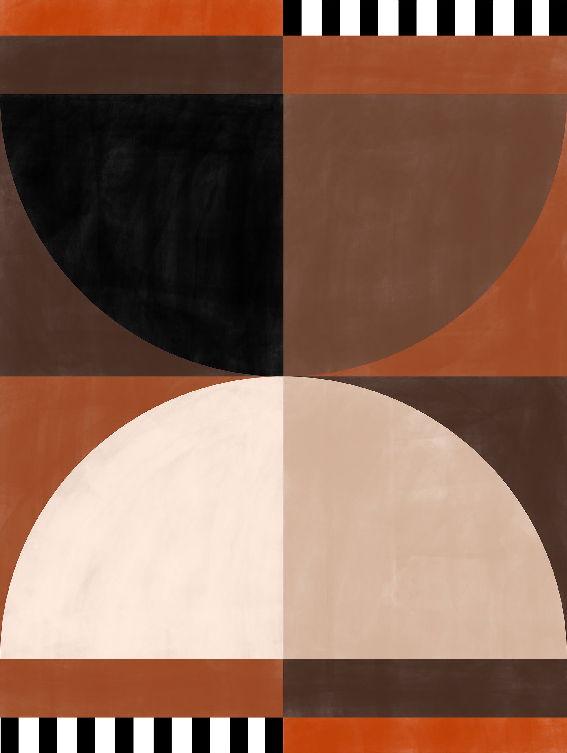 Elena Ristova - Geometric Rhythm in Earth Tones Poster