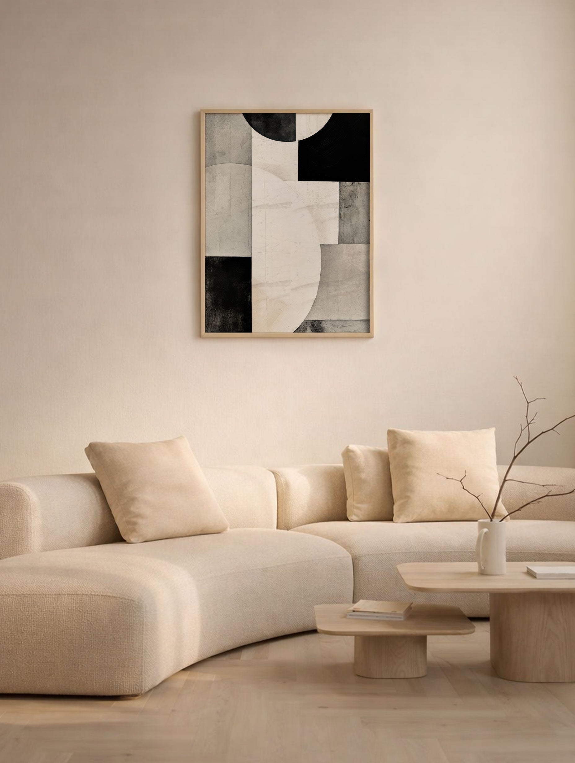 Abstract Geometric Shapes Art Print Mockup