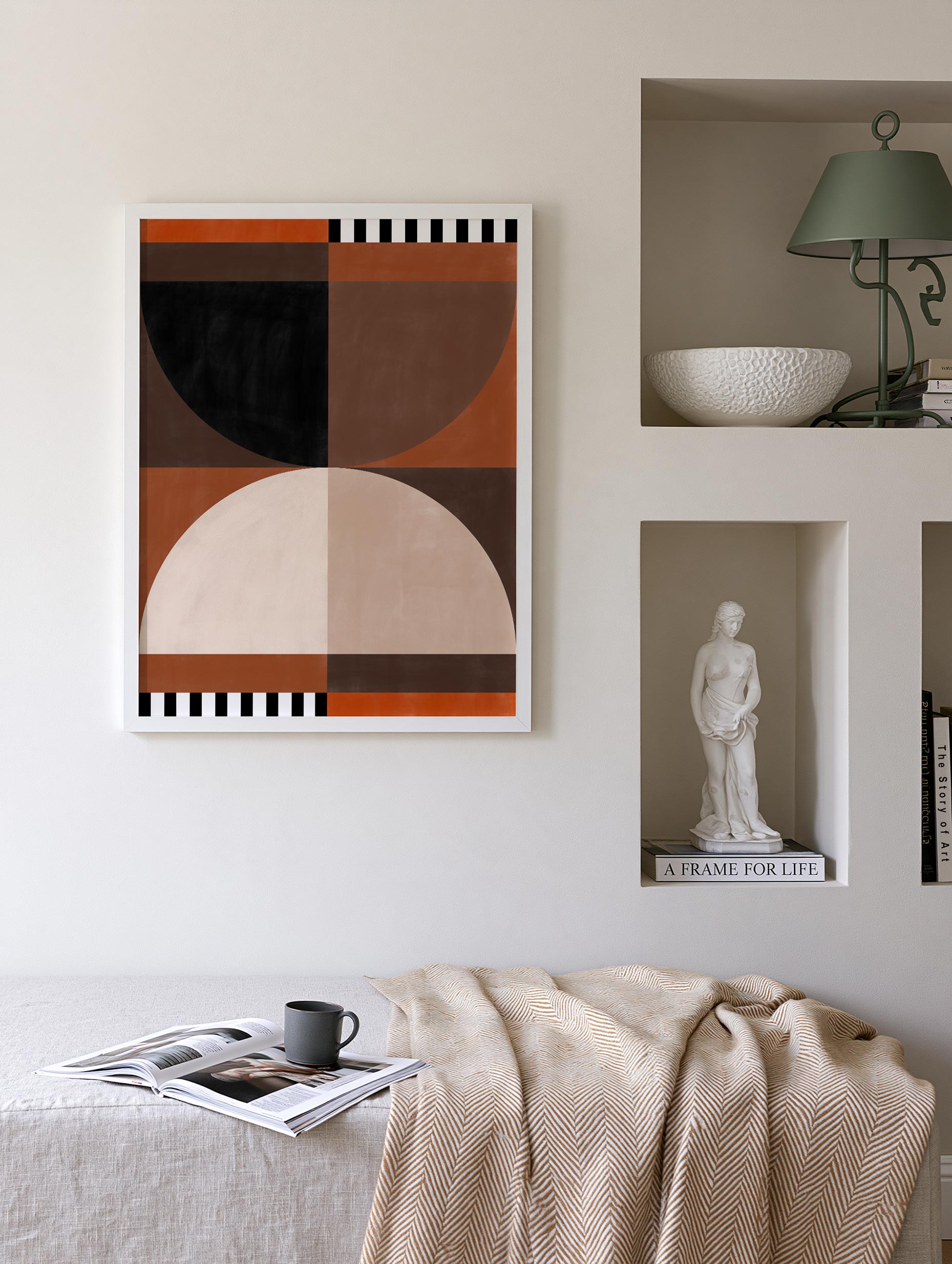 Elena Ristova - Geometric Rhythm in Earth Tones Poster