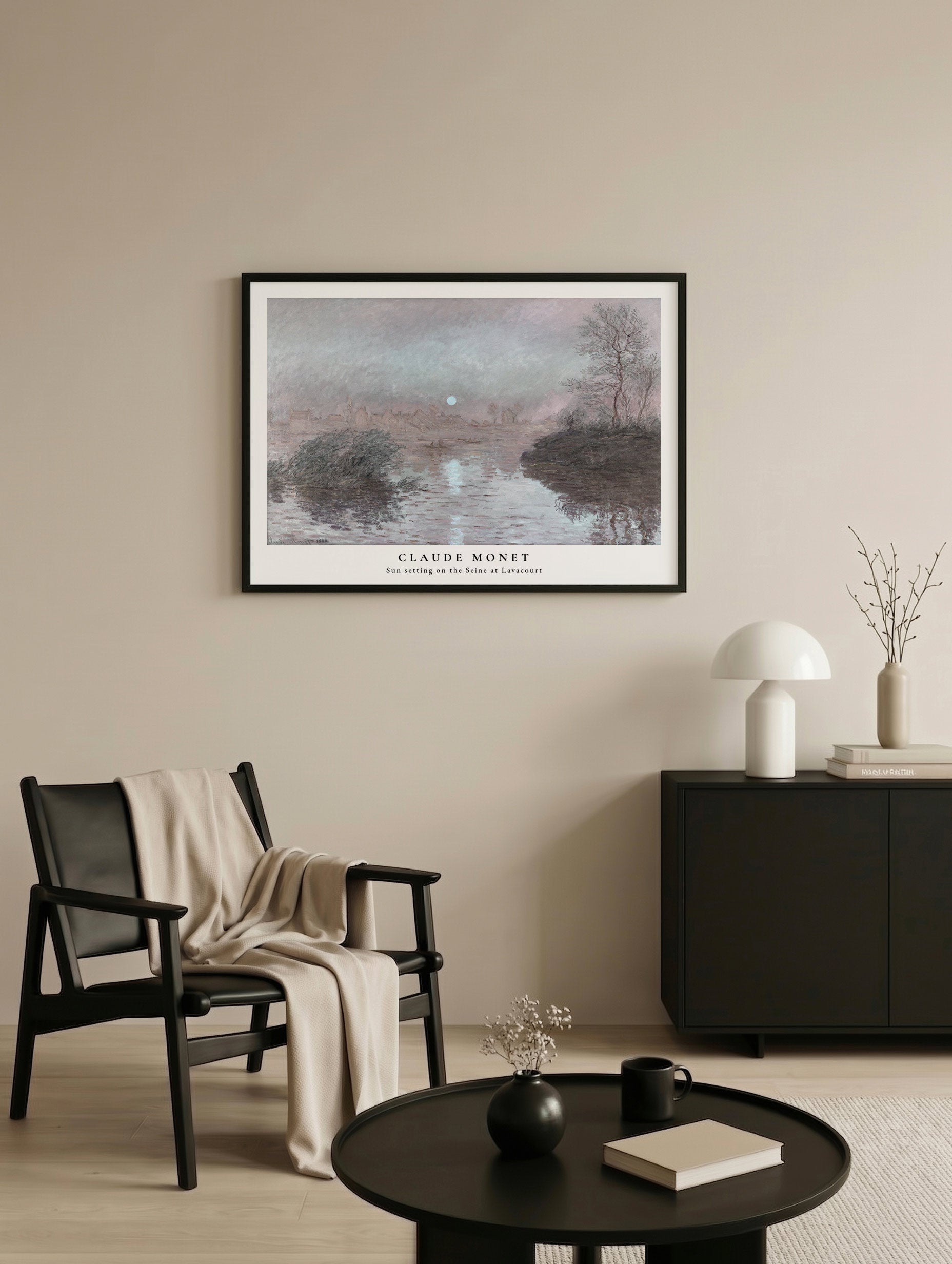 Sunset on the Seine at Lavacourt Claude Monet Art Print Mockup
