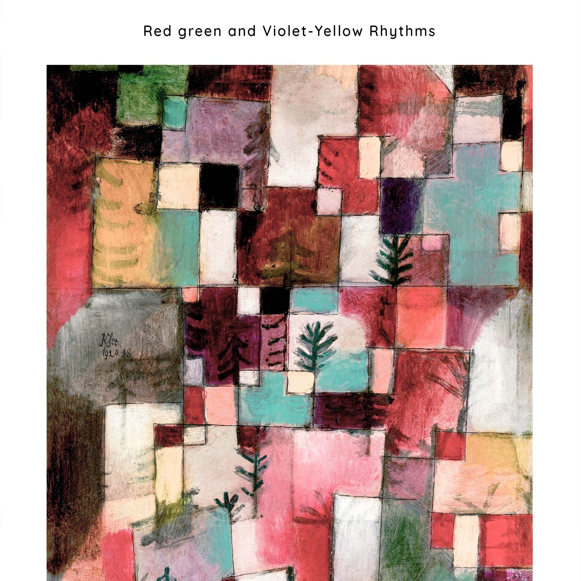 Redgreen and Violet-Yellow Rhythms - Paul Klee Art Prints
