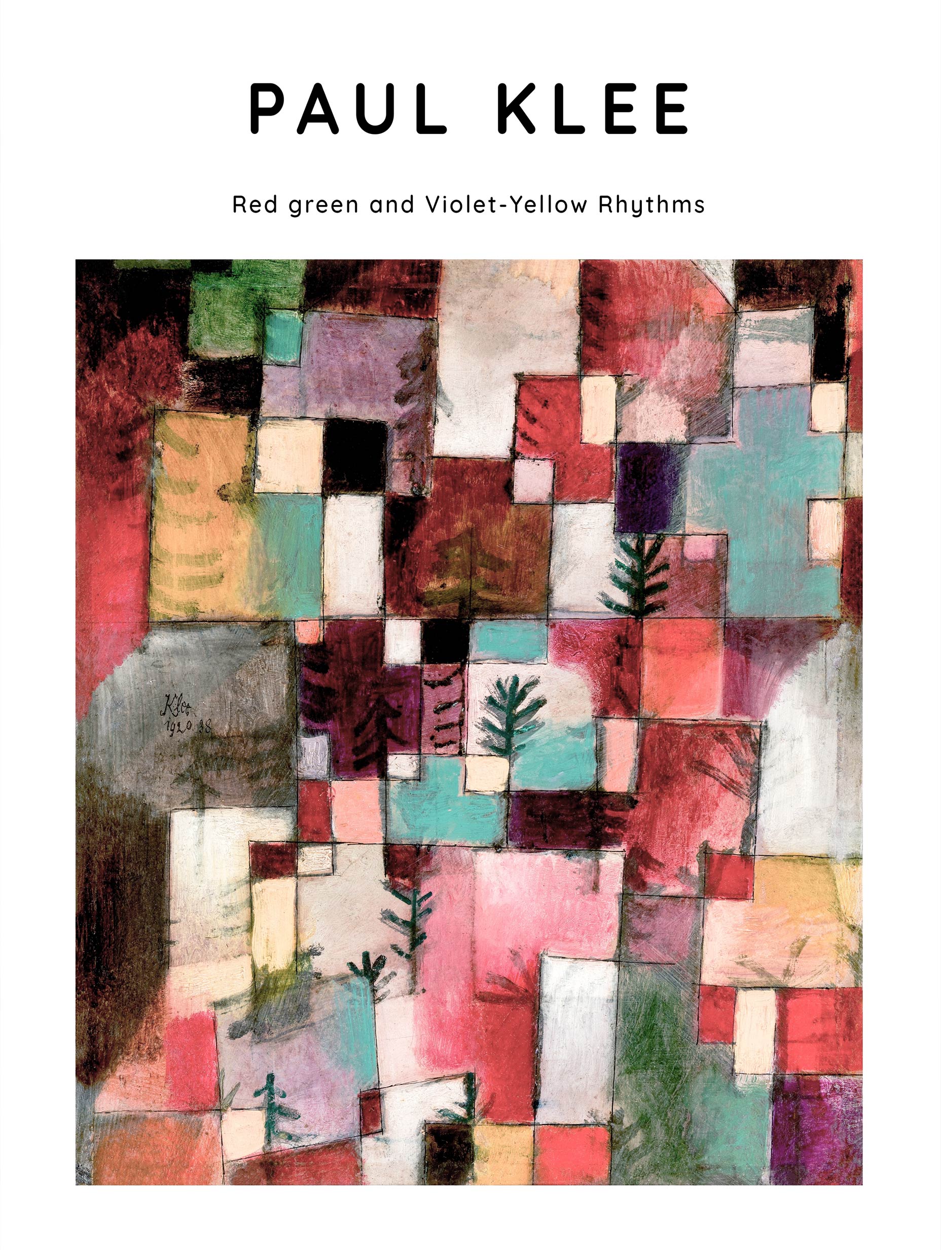 Redgreen and Violet-Yellow Rhythms - Paul Klee Art Prints