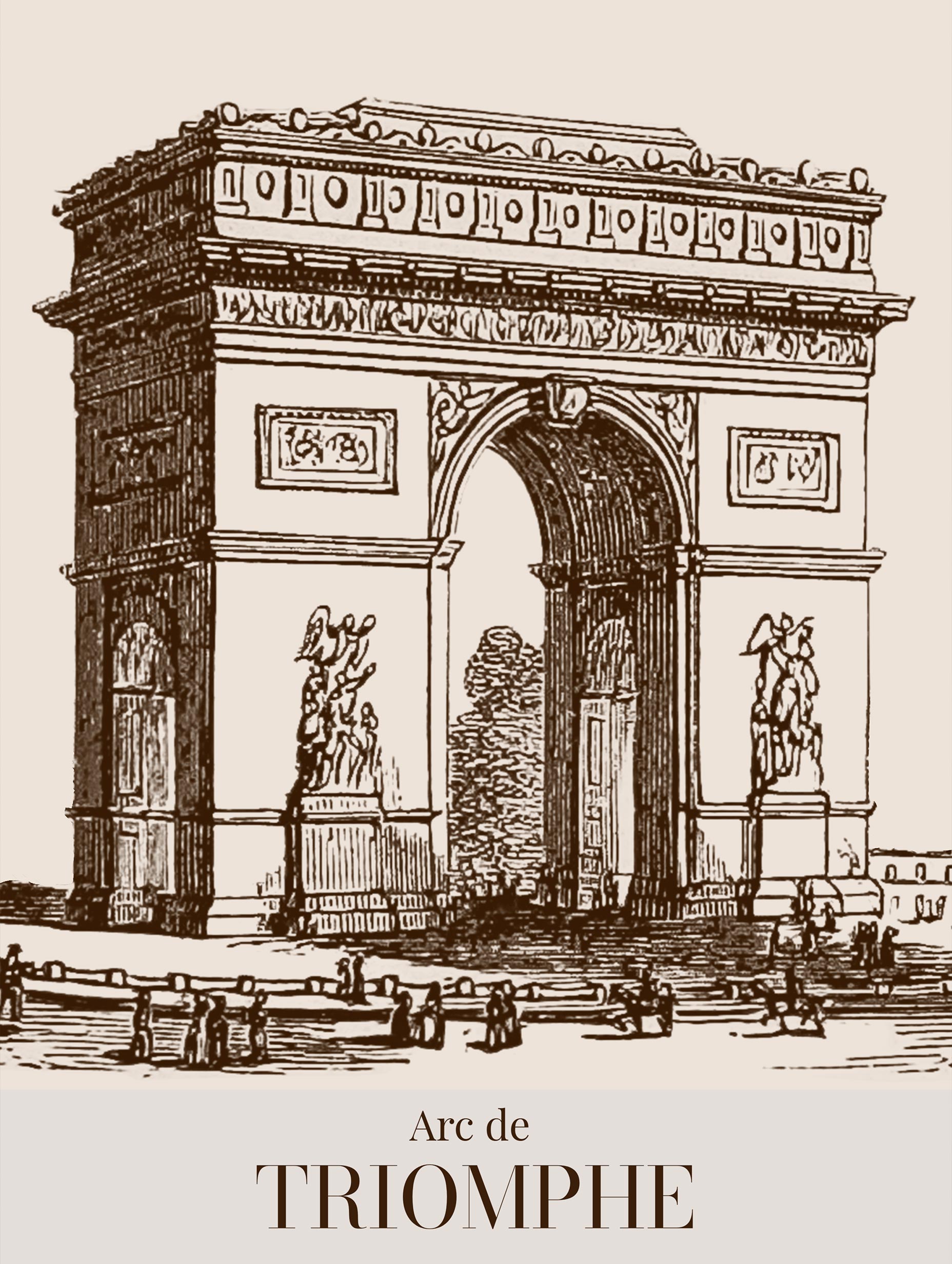 Arc de Triomphe Vintage Art Print