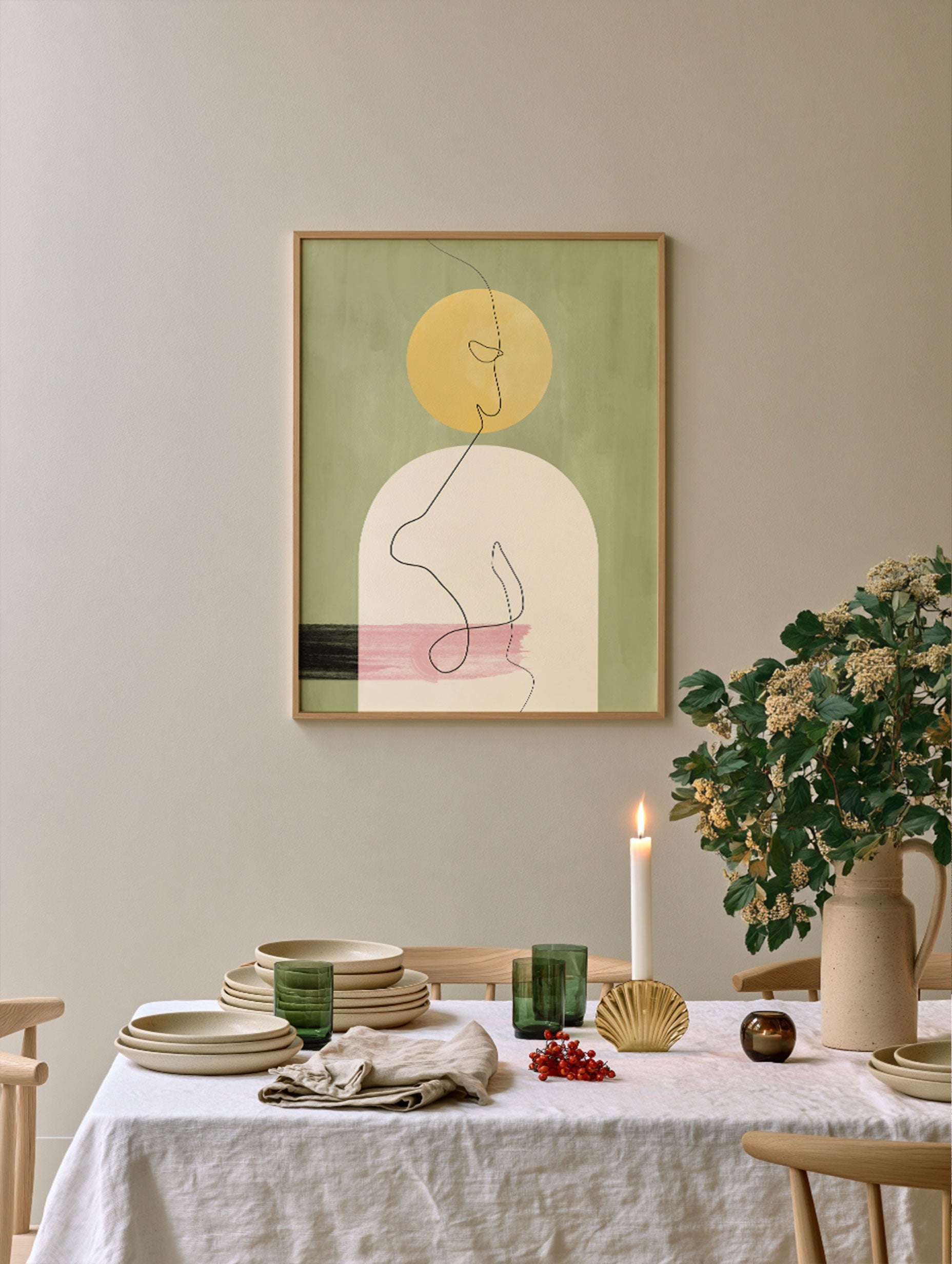Elena Ristova - Yellow Geometric Shapes & Lines Poster