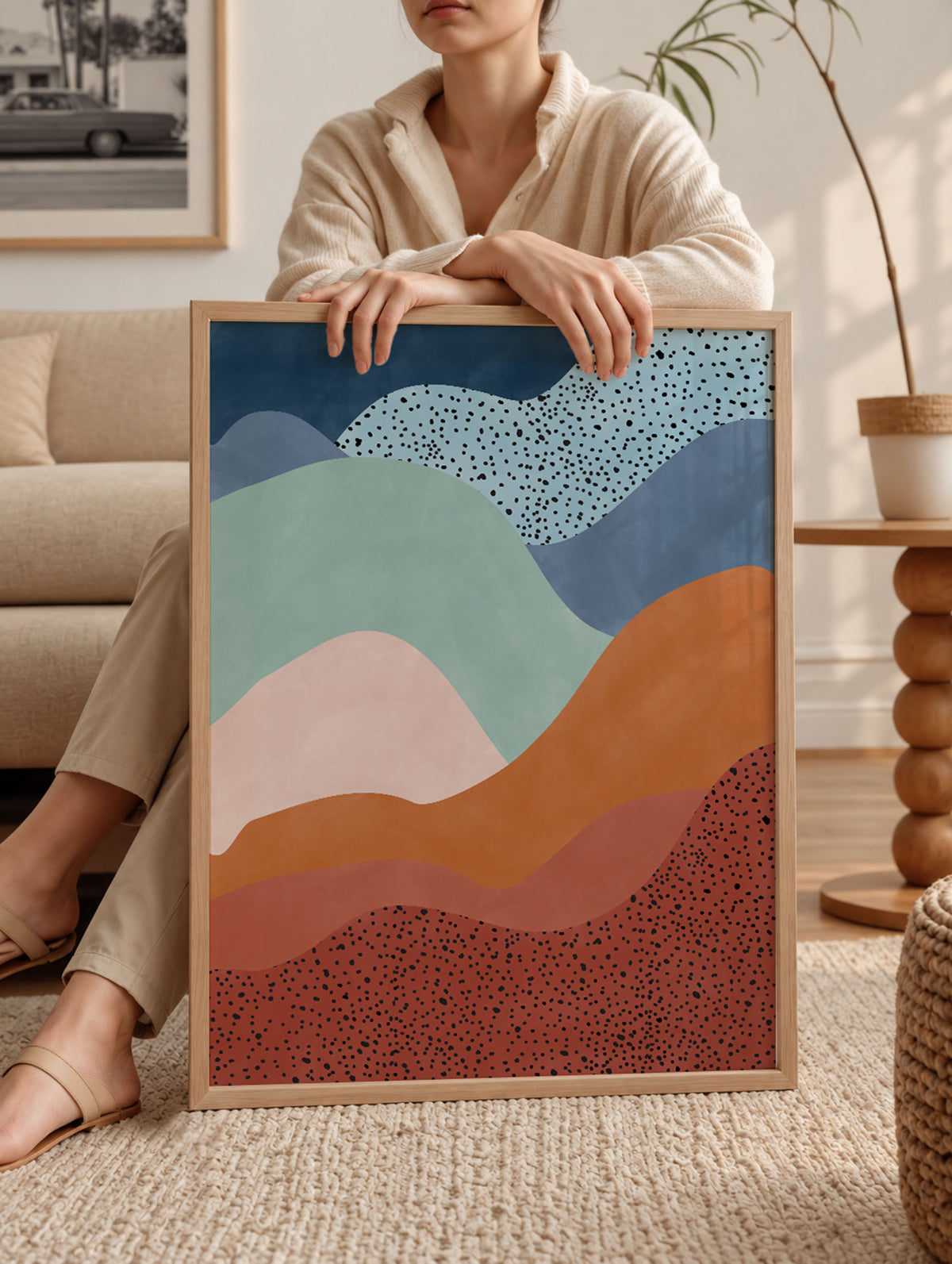 Elena Ristova - Abstract Layers with Speckled Texture Poster