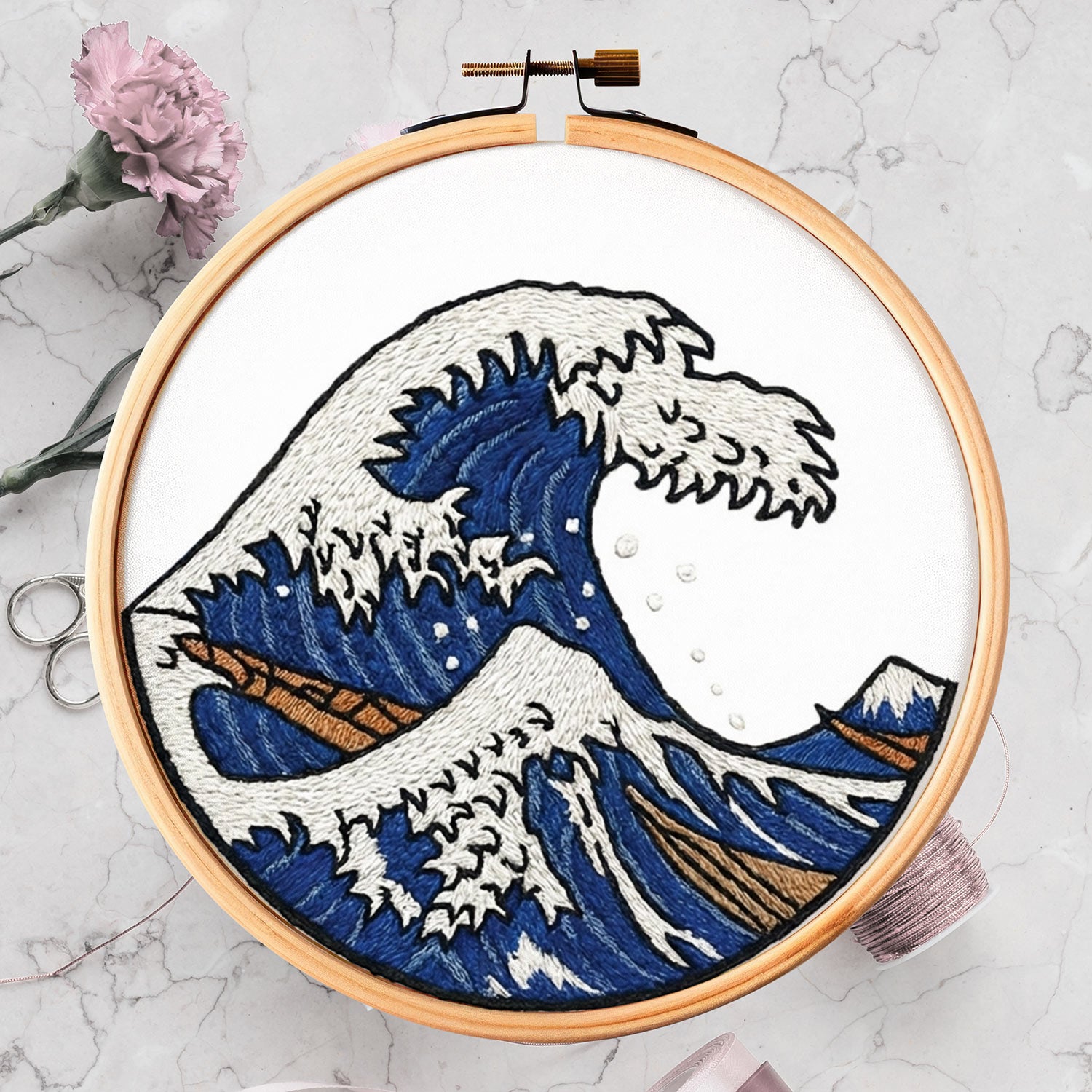 The Great Wave Embroidery Design
