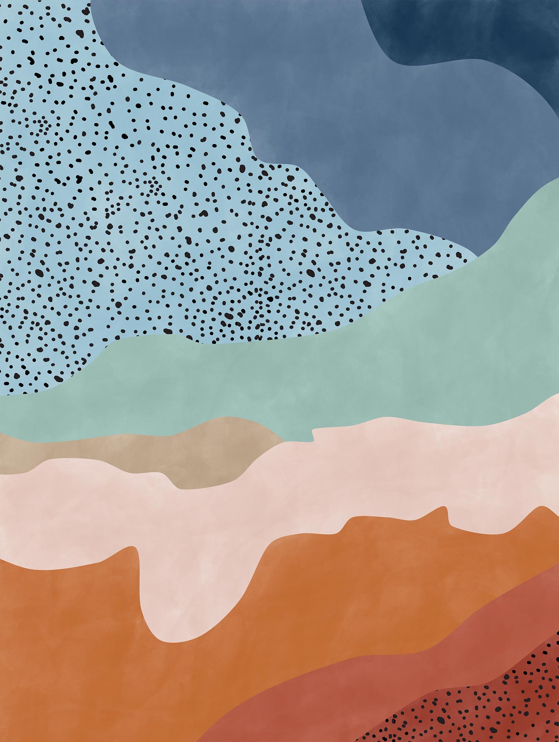 Elena Ristova - Abstract Layers with Speckled Texture Poster No 2