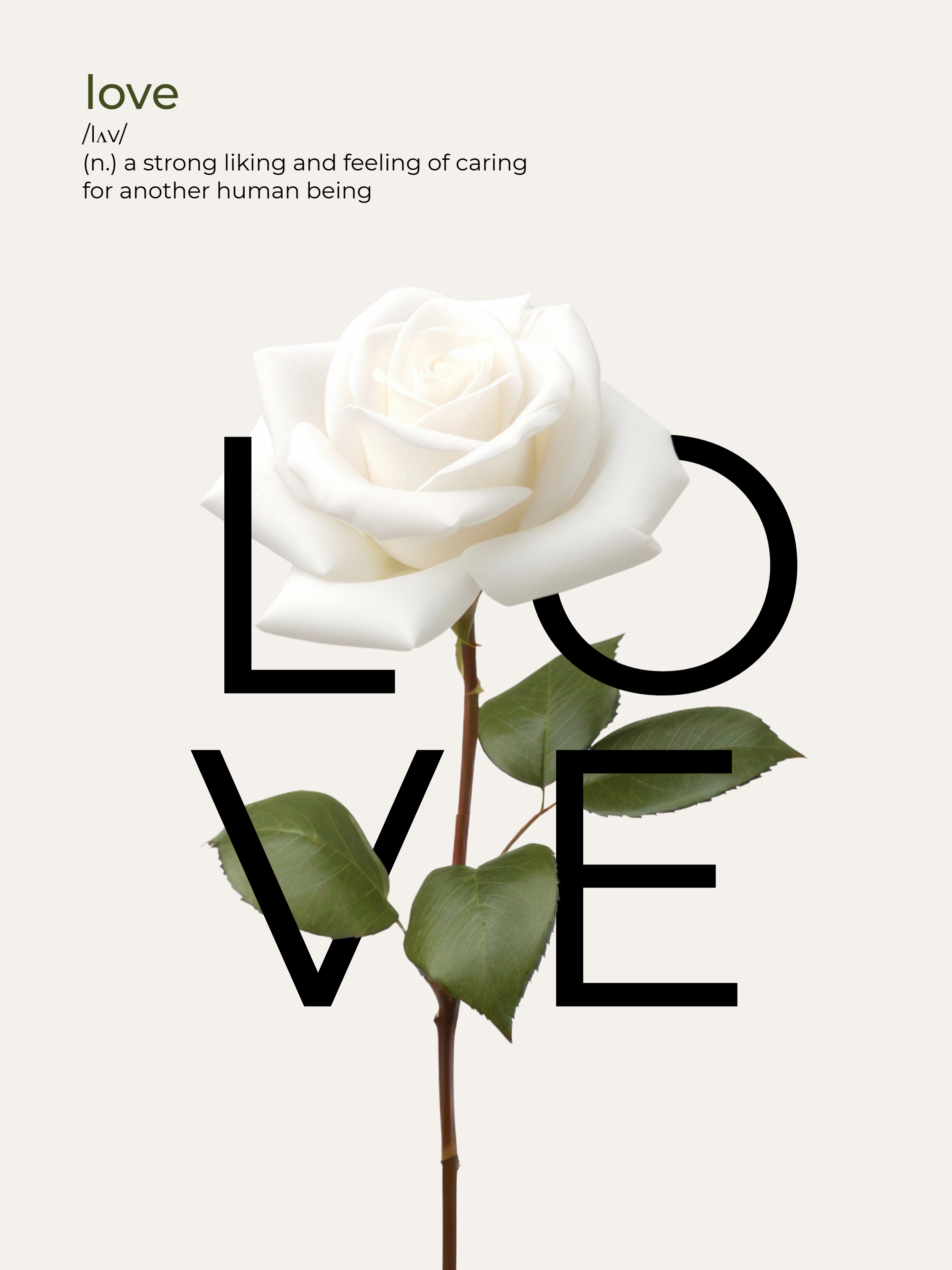 Love Flower Typography Poster
