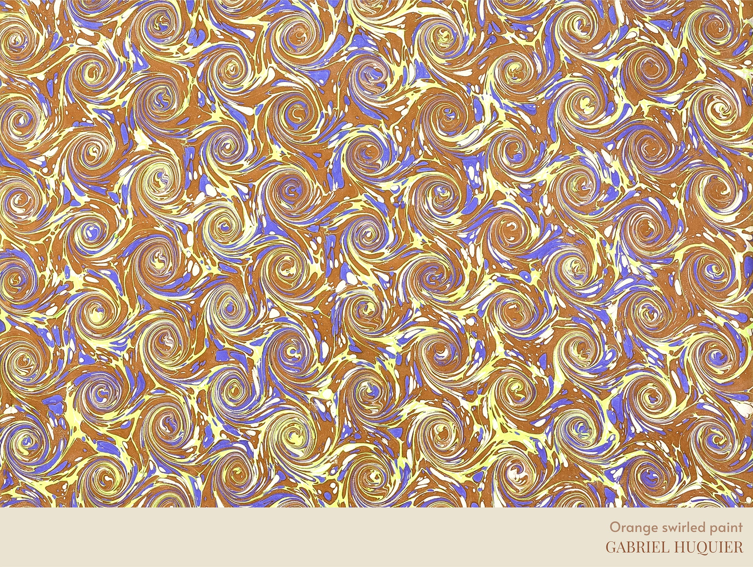 Orange Swirled Paint Gabriel Huquier Abstract Art Print