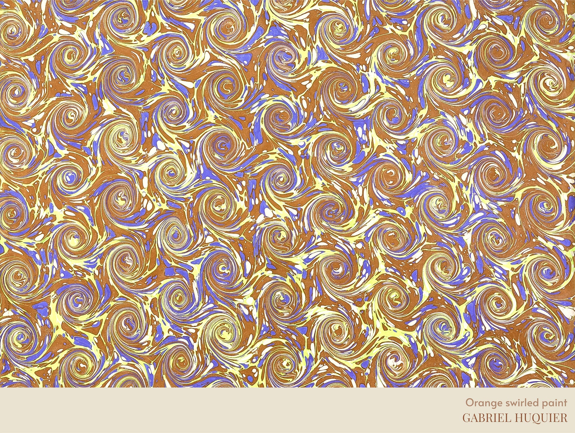 Orange Swirled Paint Gabriel Huquier Abstract Art Print
