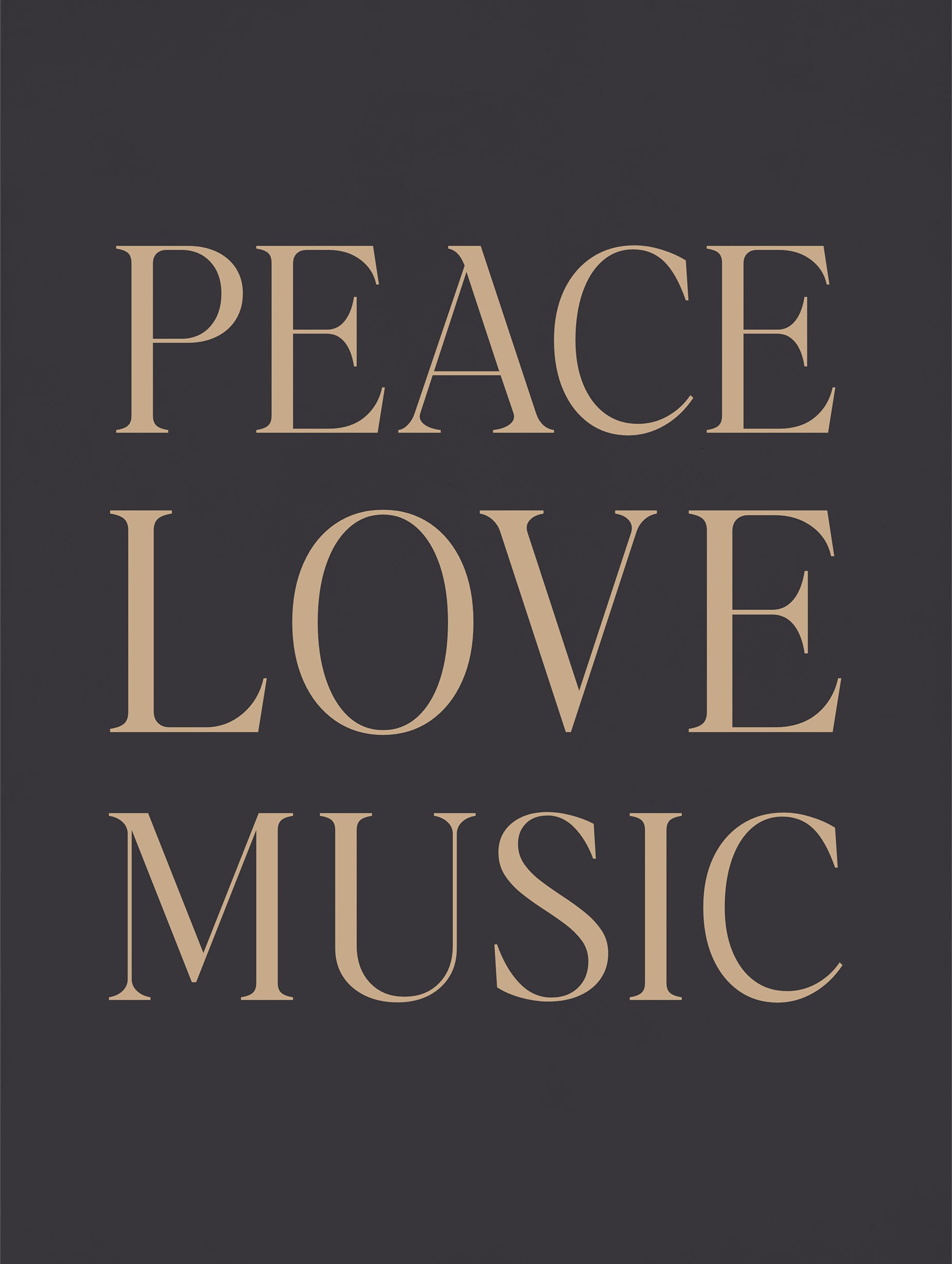 Peace Love Music Typography Poster
