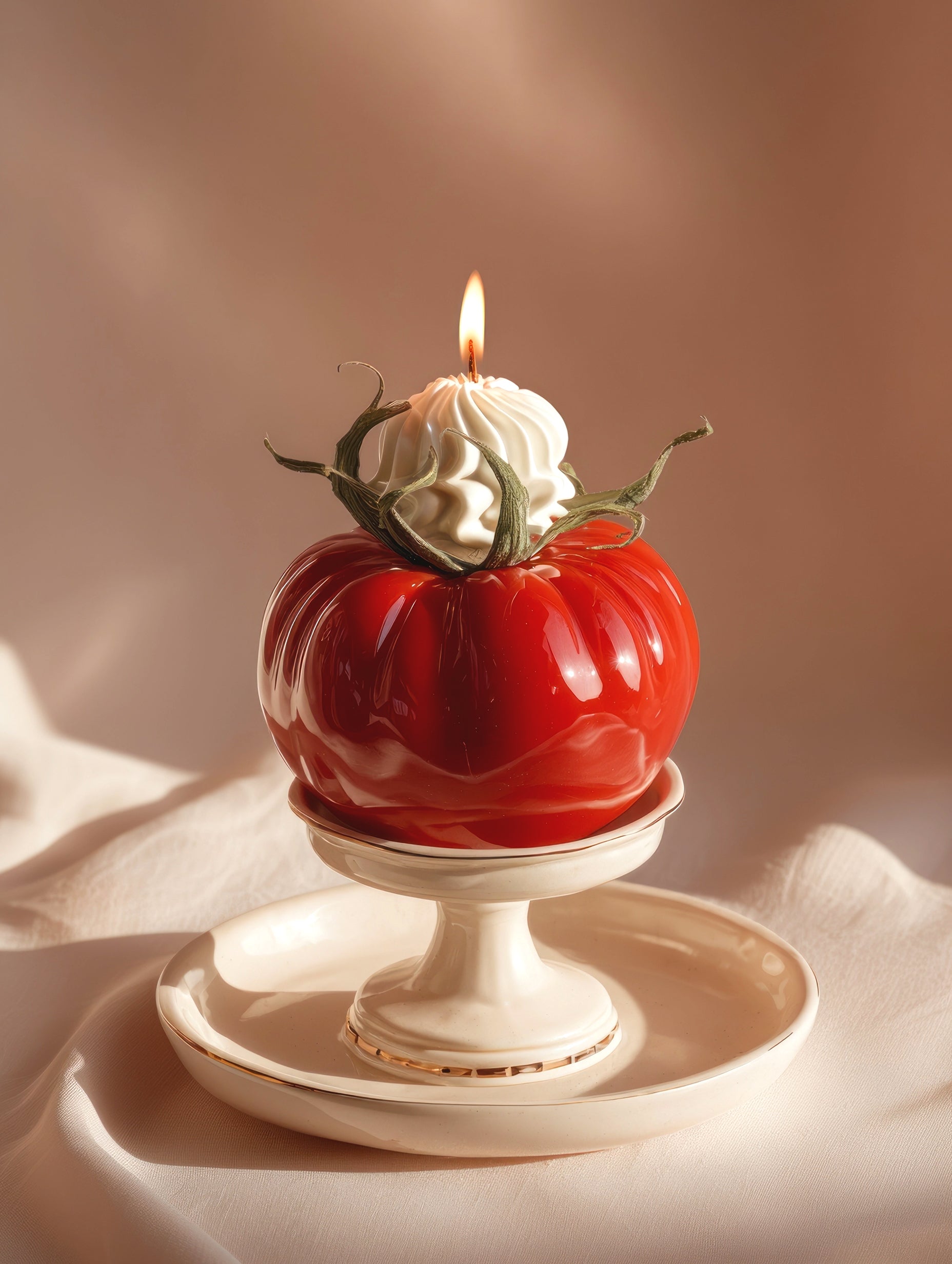 Heirloom Tomato-Shaped Candle Kitchen Artwork