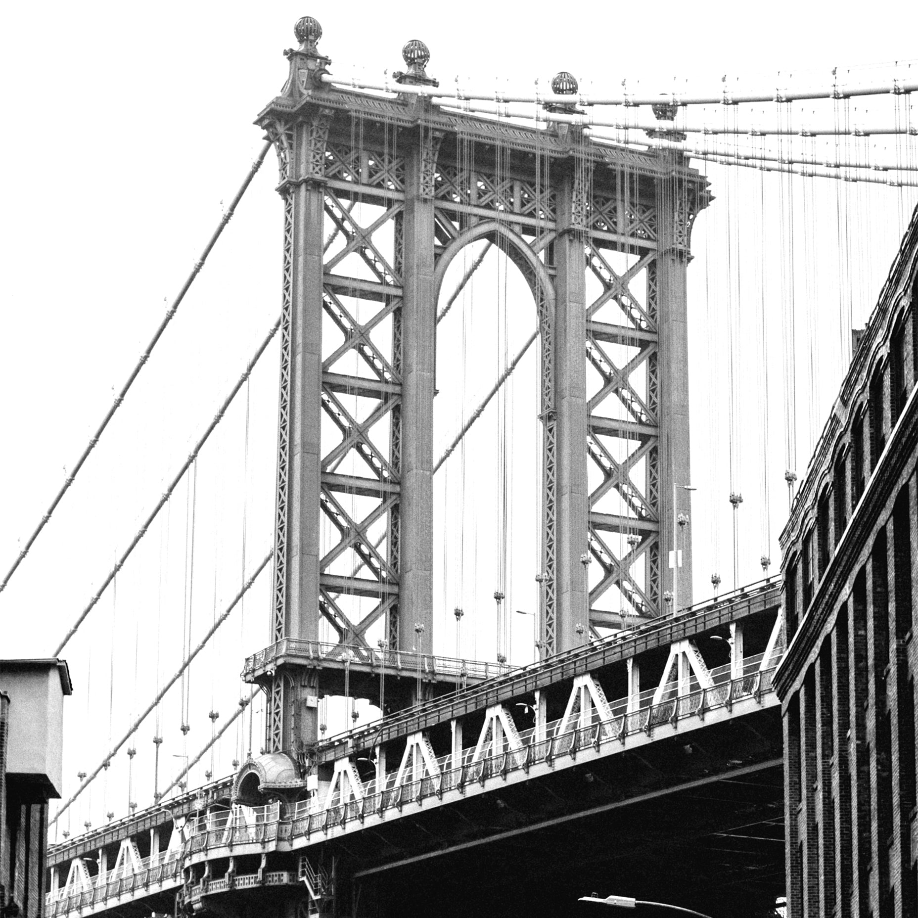 Manhattan Bridge Black and White Poster