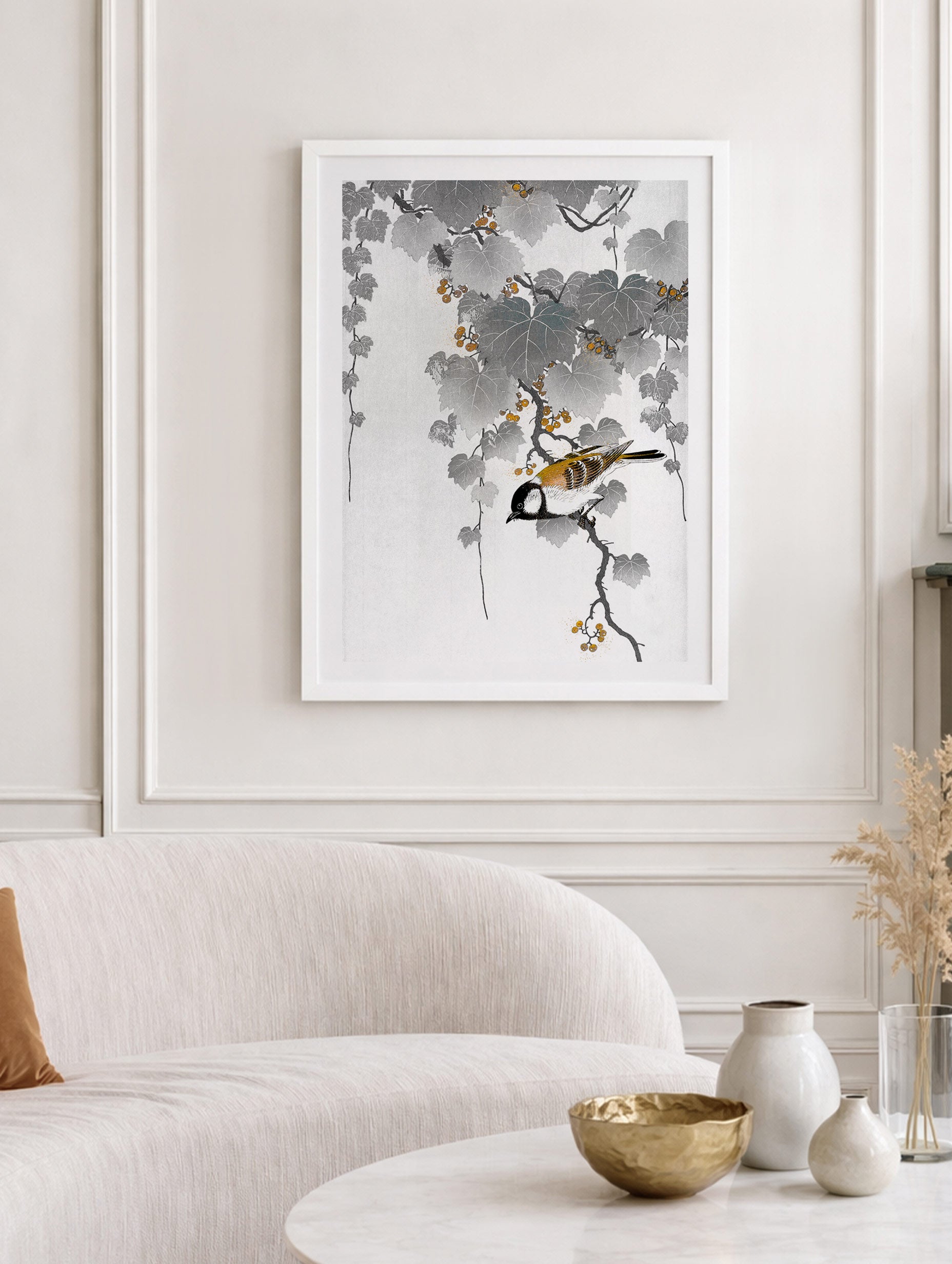 Great Tit on Paulownia Branch - Ohara Koson