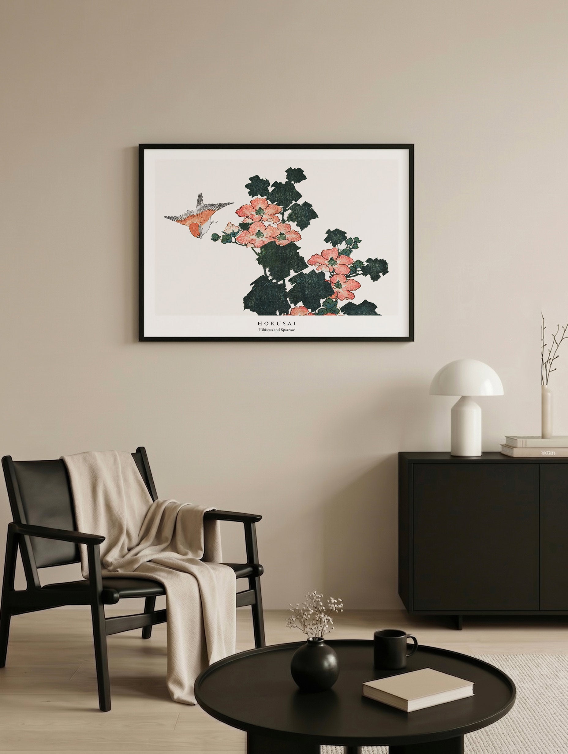 Hibiscus and Sparrow - Hokusai