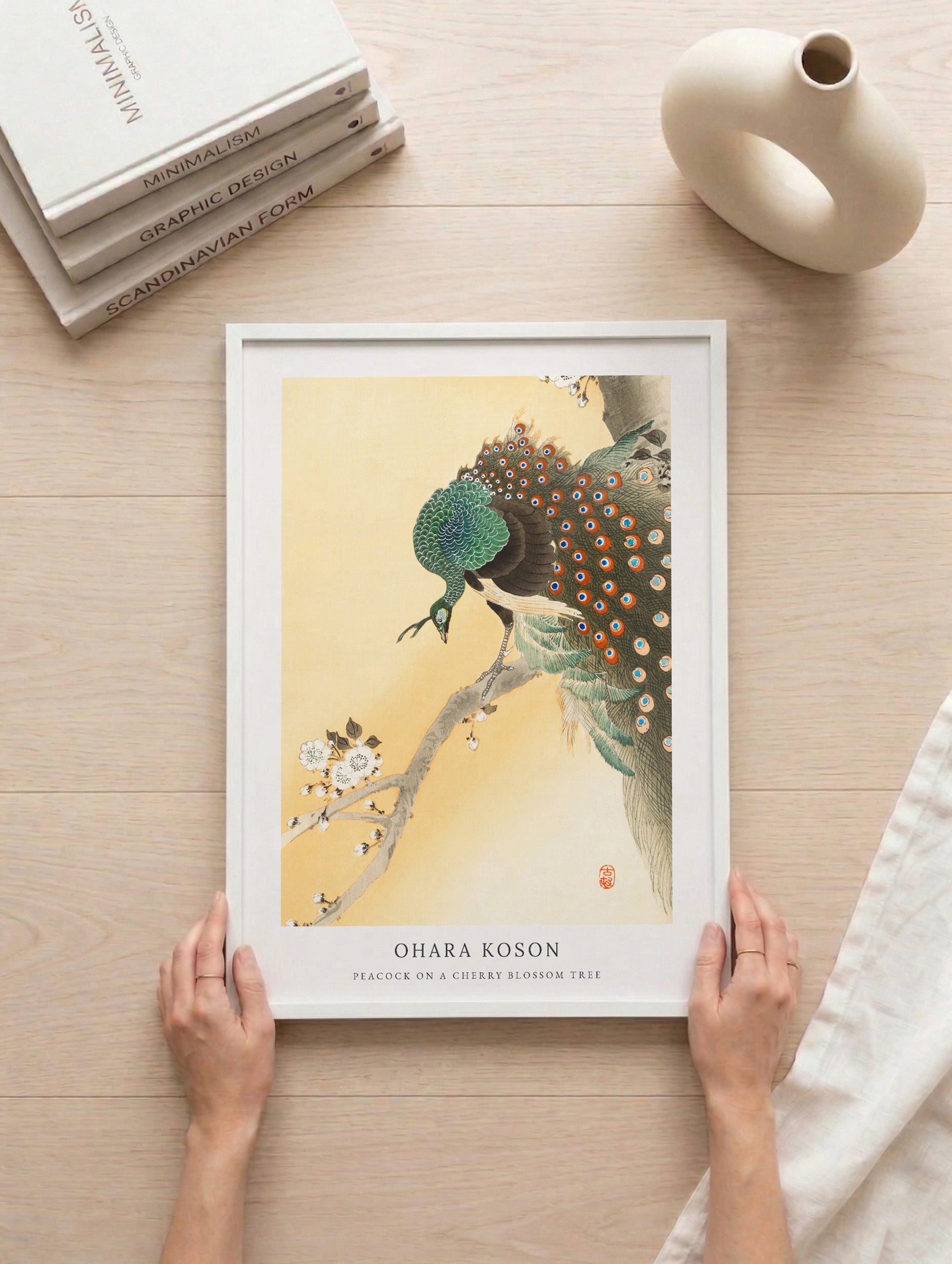 Peacock on a Cherry Blossom Tree - Ohara Koson Mockup