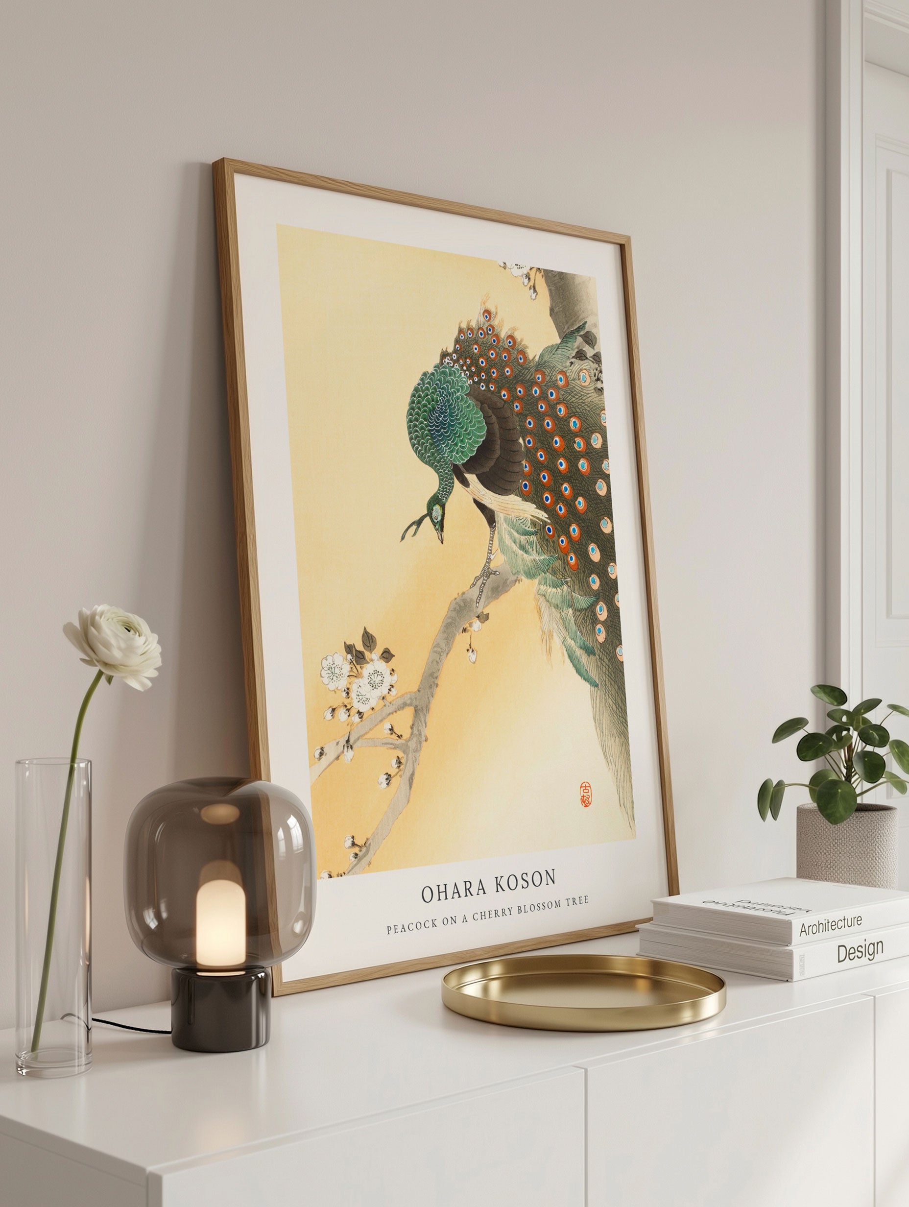 Peacock on a Cherry Blossom Tree - Ohara Koson Mockup
